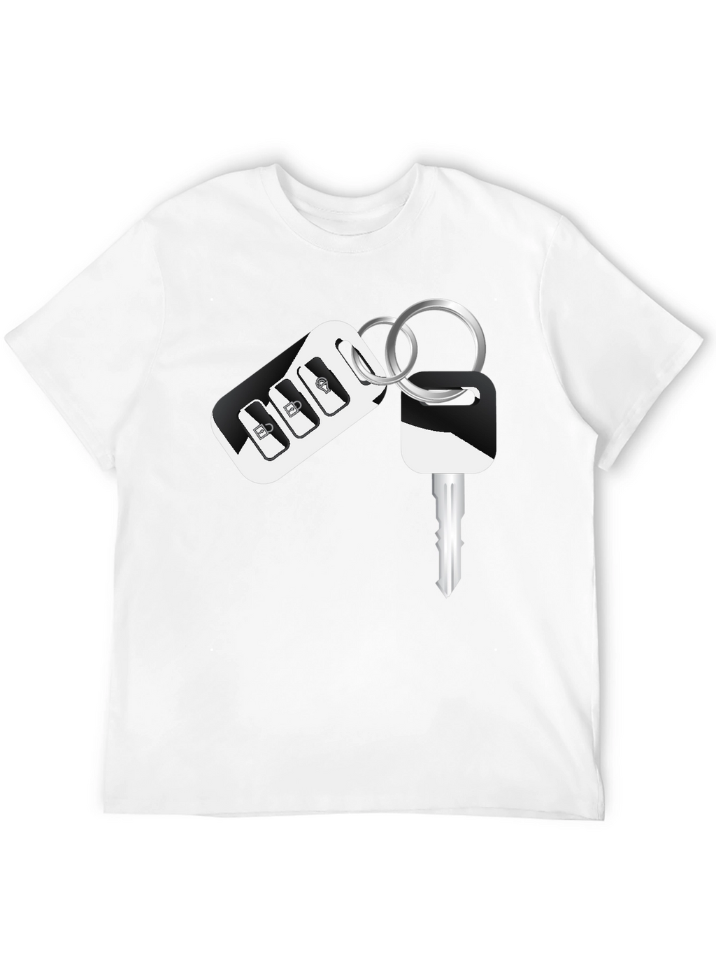 Car Key Graphic Black T-Shirt