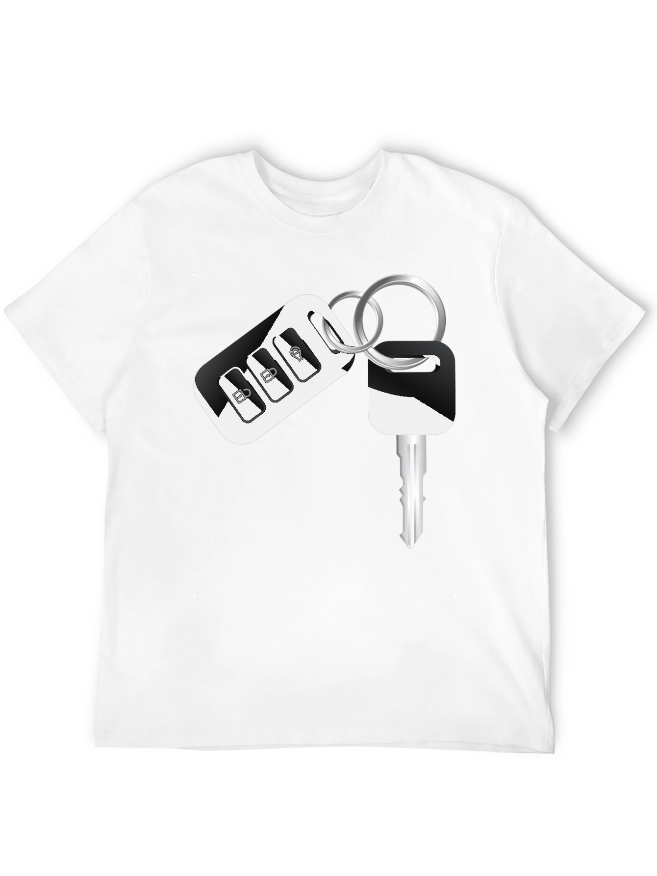 Car Key Graphic Black T-Shirt