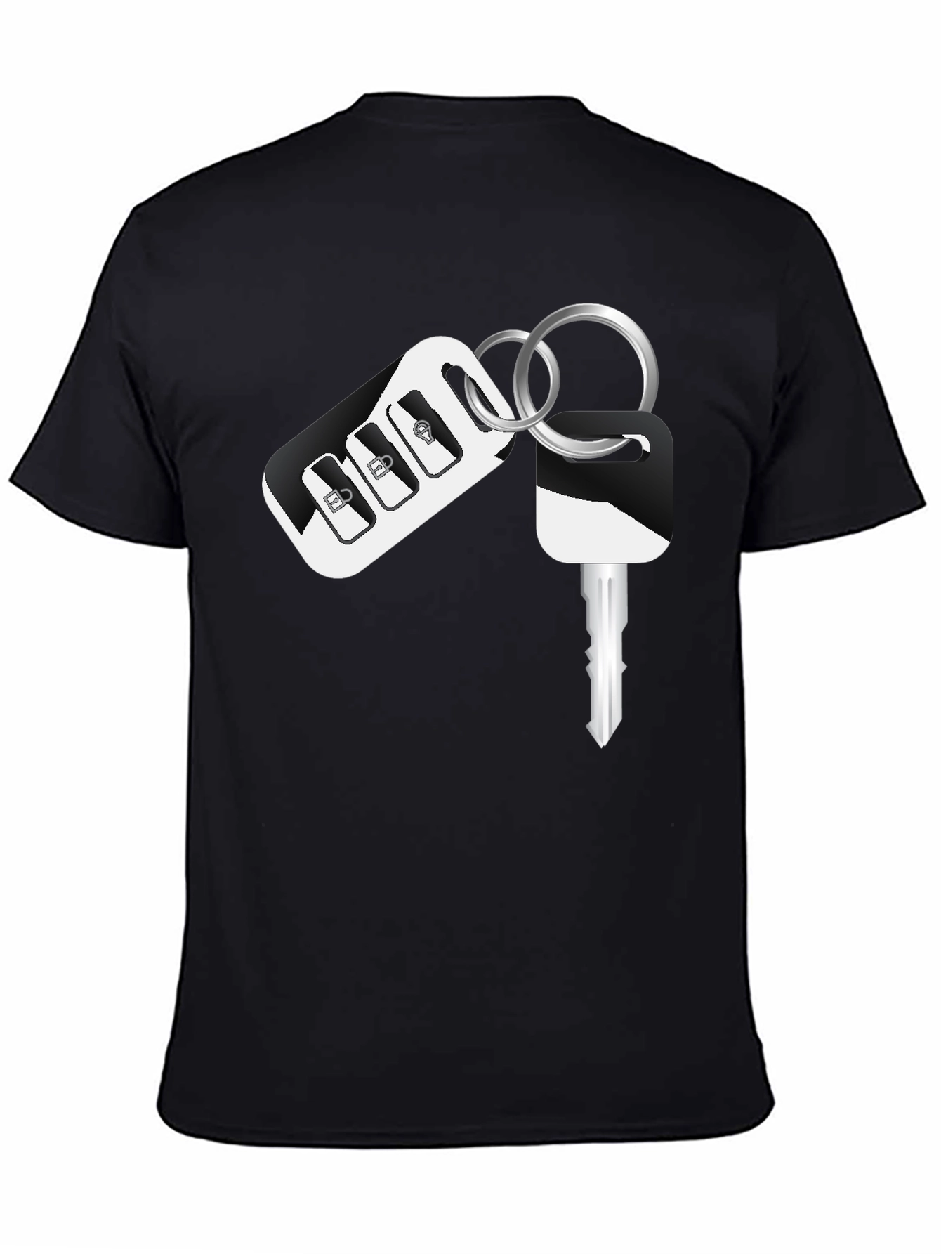 Car Key Graphic Black T-Shirt