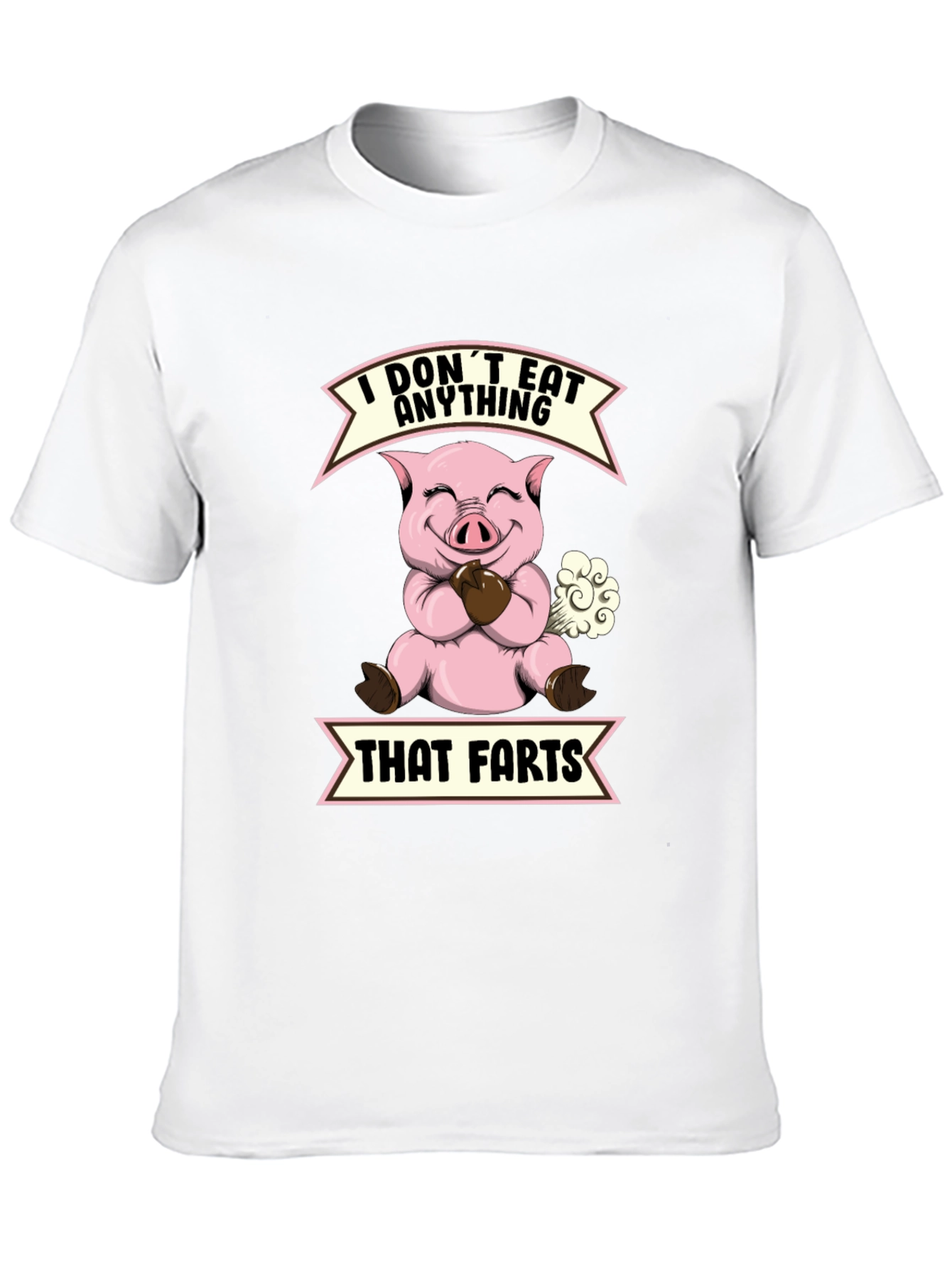 Funny Vegan I Dont Eat Anything That Farts Pig T-Shirt