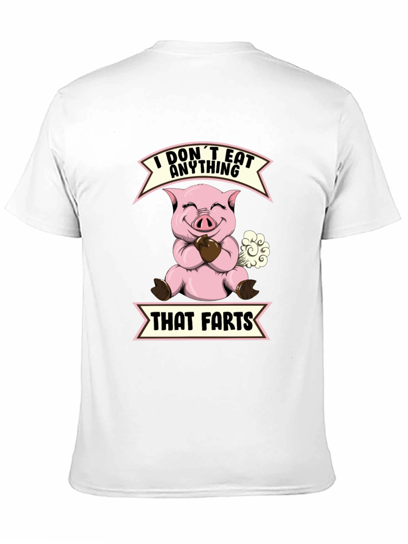 Funny Vegan I Dont Eat Anything That Farts Pig T-Shirt