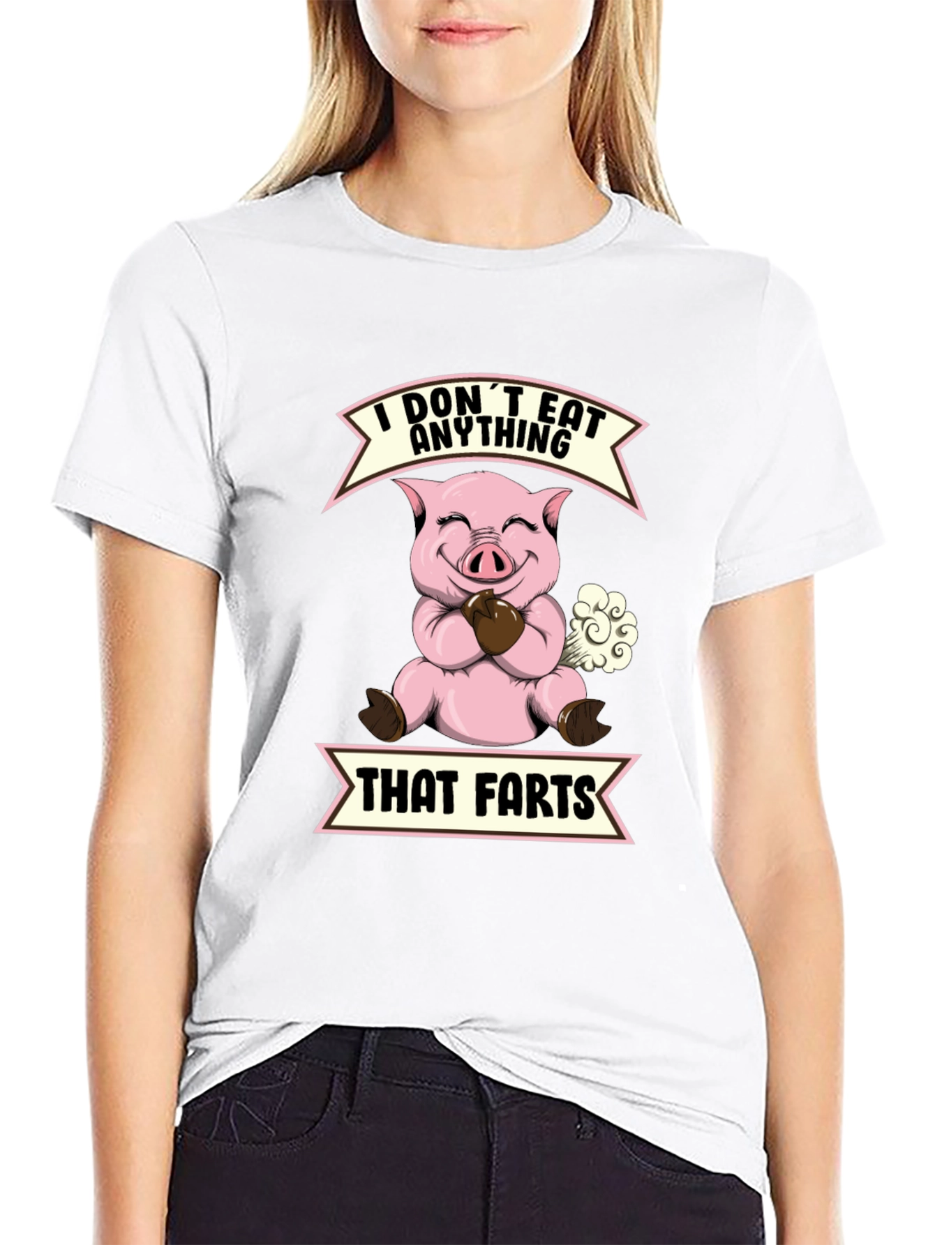 Funny Vegan I Dont Eat Anything That Farts Pig T-Shirt