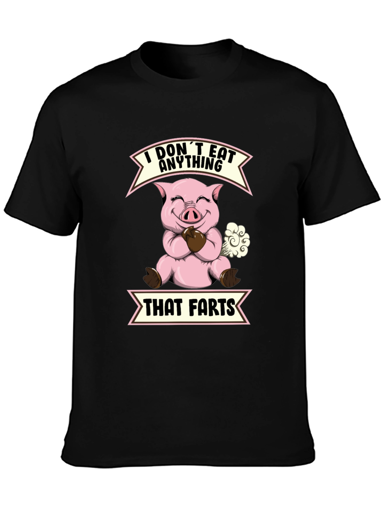 Funny Vegan I Dont Eat Anything That Farts Pig T-Shirt