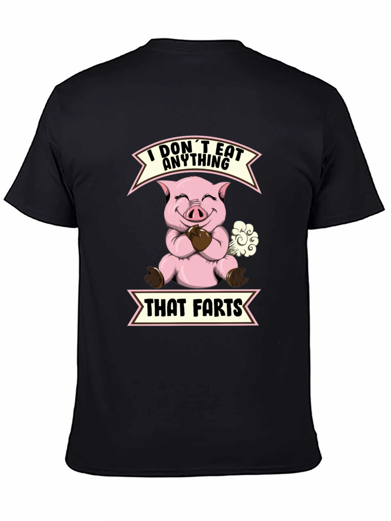Funny Vegan I Dont Eat Anything That Farts Pig T-Shirt
