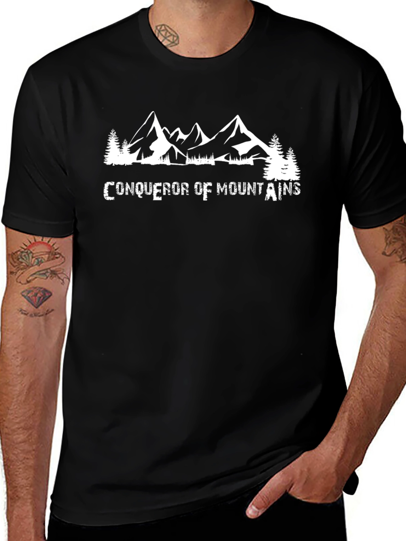 Conqueror of Mountains Black Graphic Tee