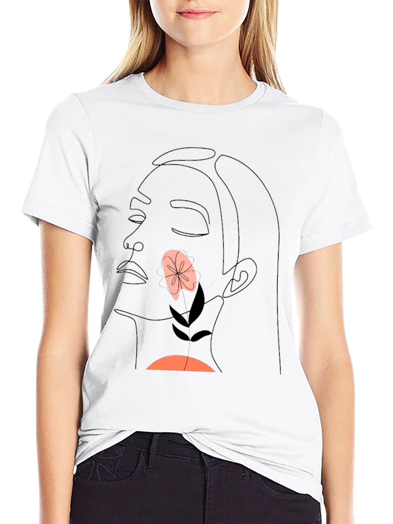 Abstract Face T-Shirt - Minimalist Line Art