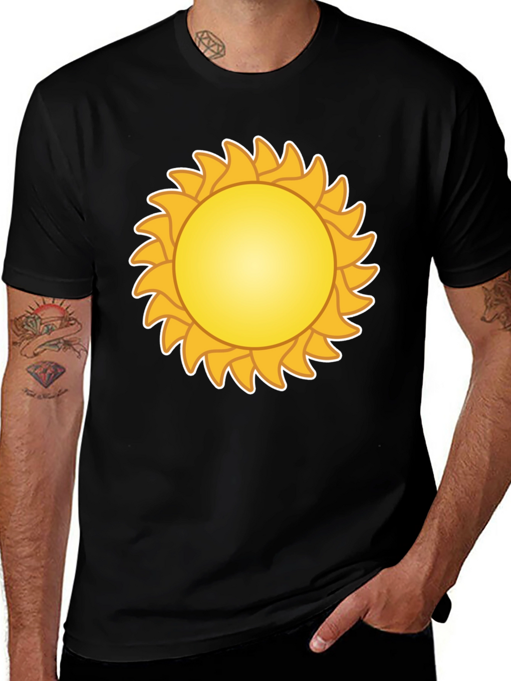 Sunny Graphic Tee - Black Cotton Blend