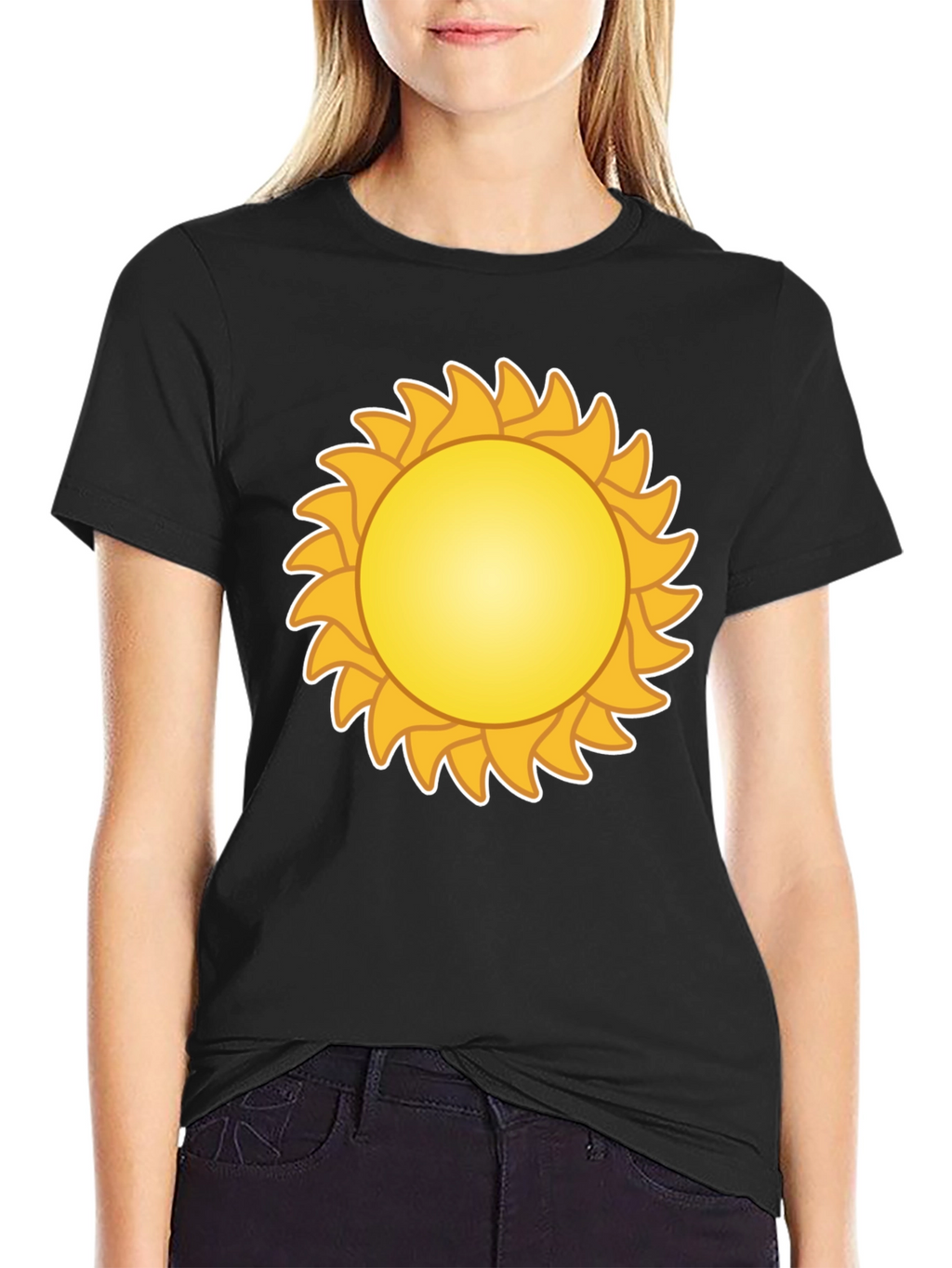 Sunny Graphic Tee - Black Cotton Blend