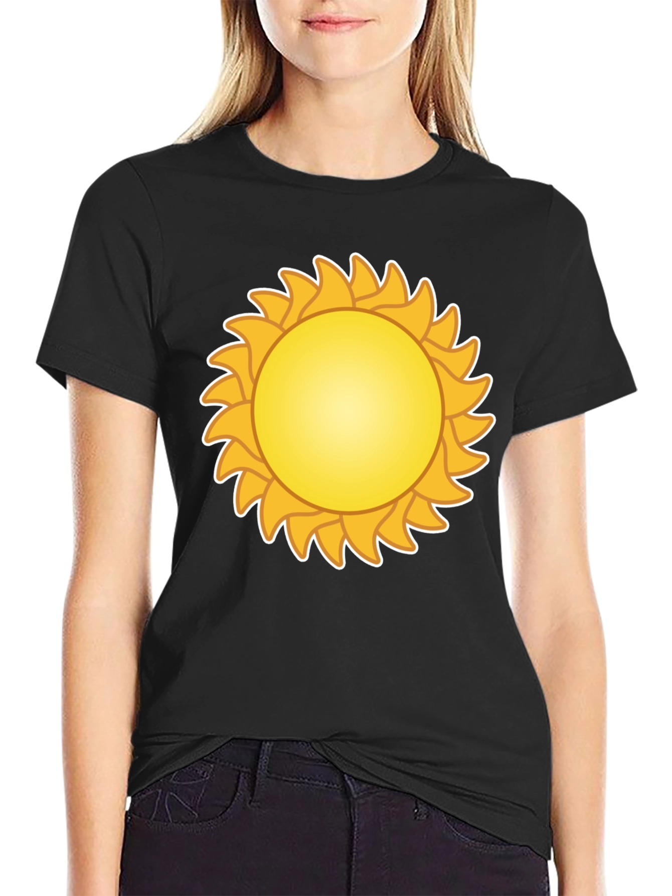 Sunny Graphic Tee - Black Cotton Blend