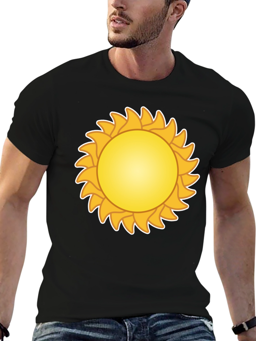 Sunny Graphic Tee - Black Cotton Blend