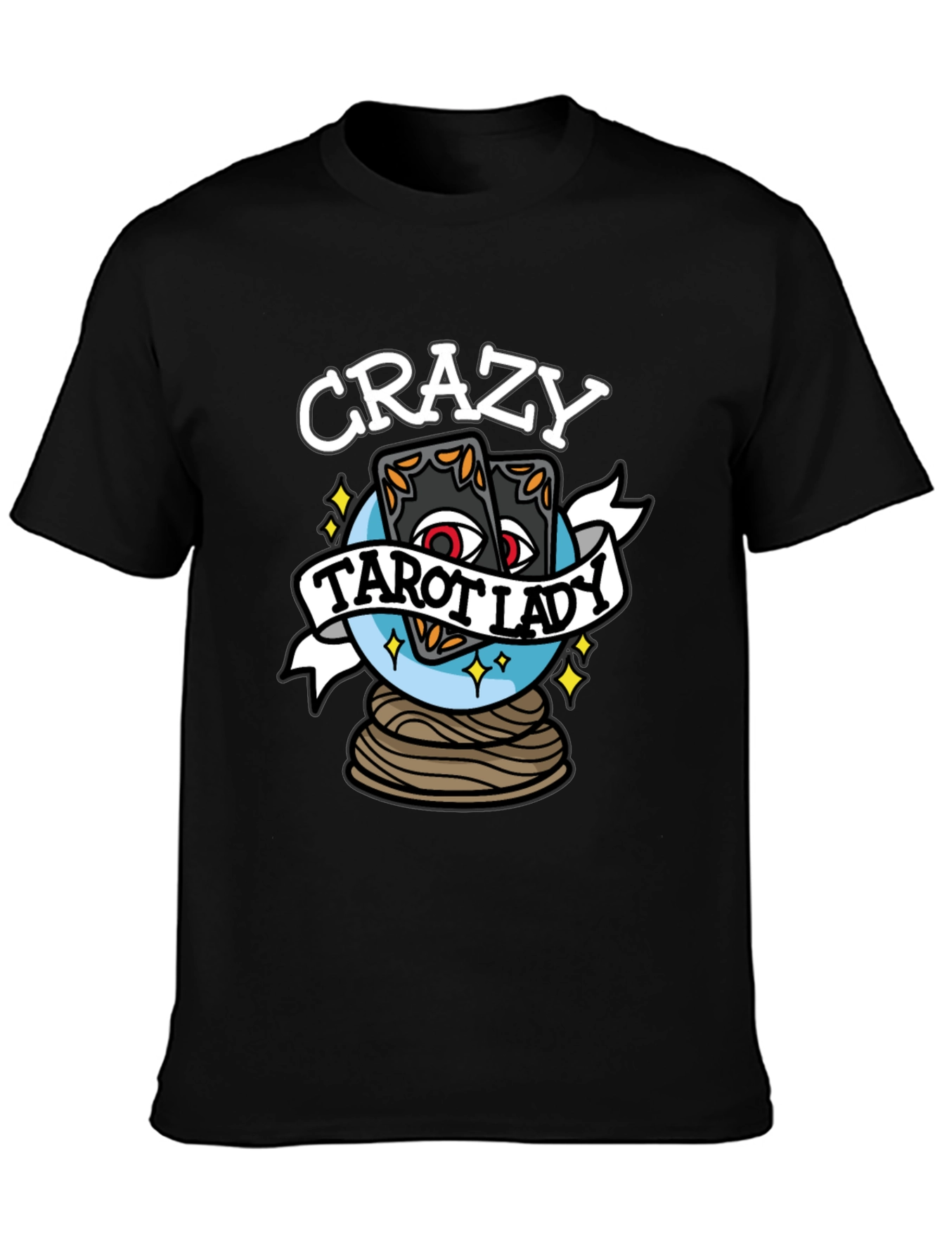 Crazy Tarot Lady Graphic T-Shirt - Unique Design