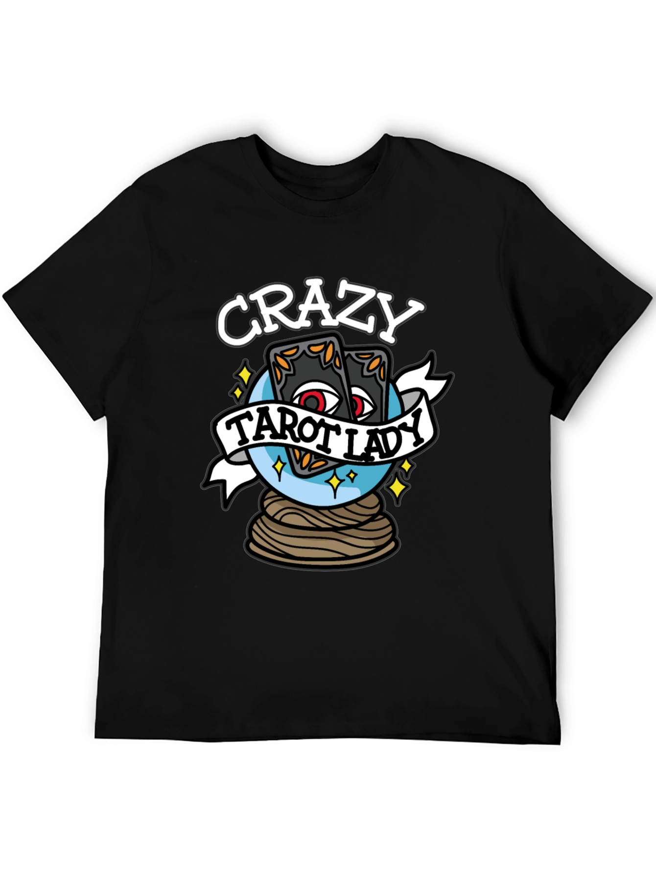 Crazy Tarot Lady Graphic T-Shirt - Unique Design