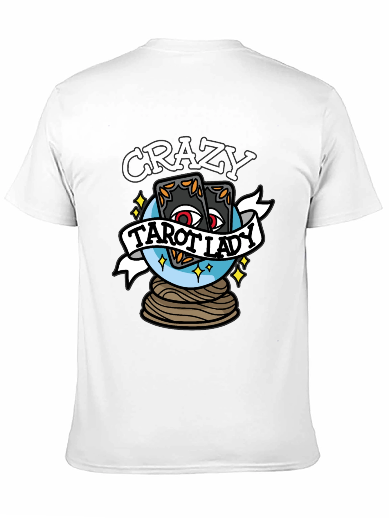 Crazy Tarot Lady Graphic T-Shirt - Unique Design