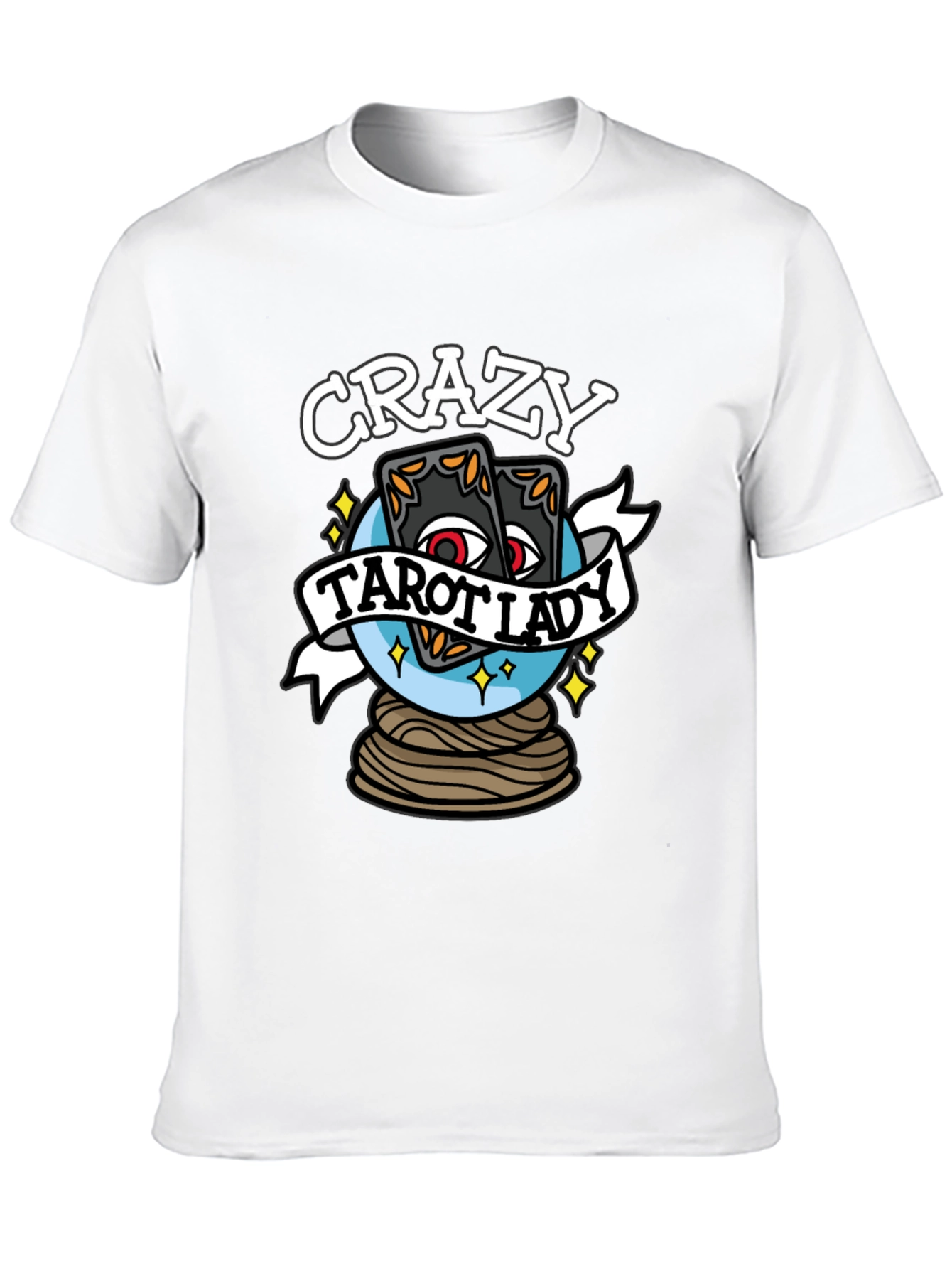 Crazy Tarot Lady Graphic T-Shirt - Unique Design