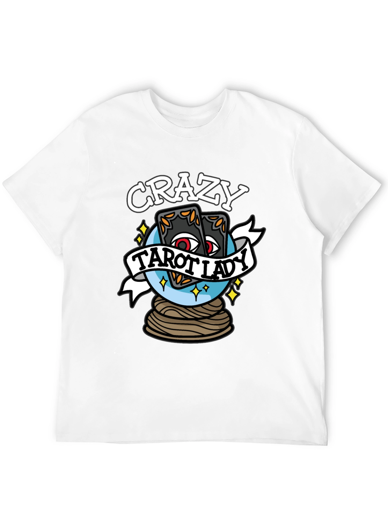 Crazy Tarot Lady Graphic T-Shirt - Unique Design