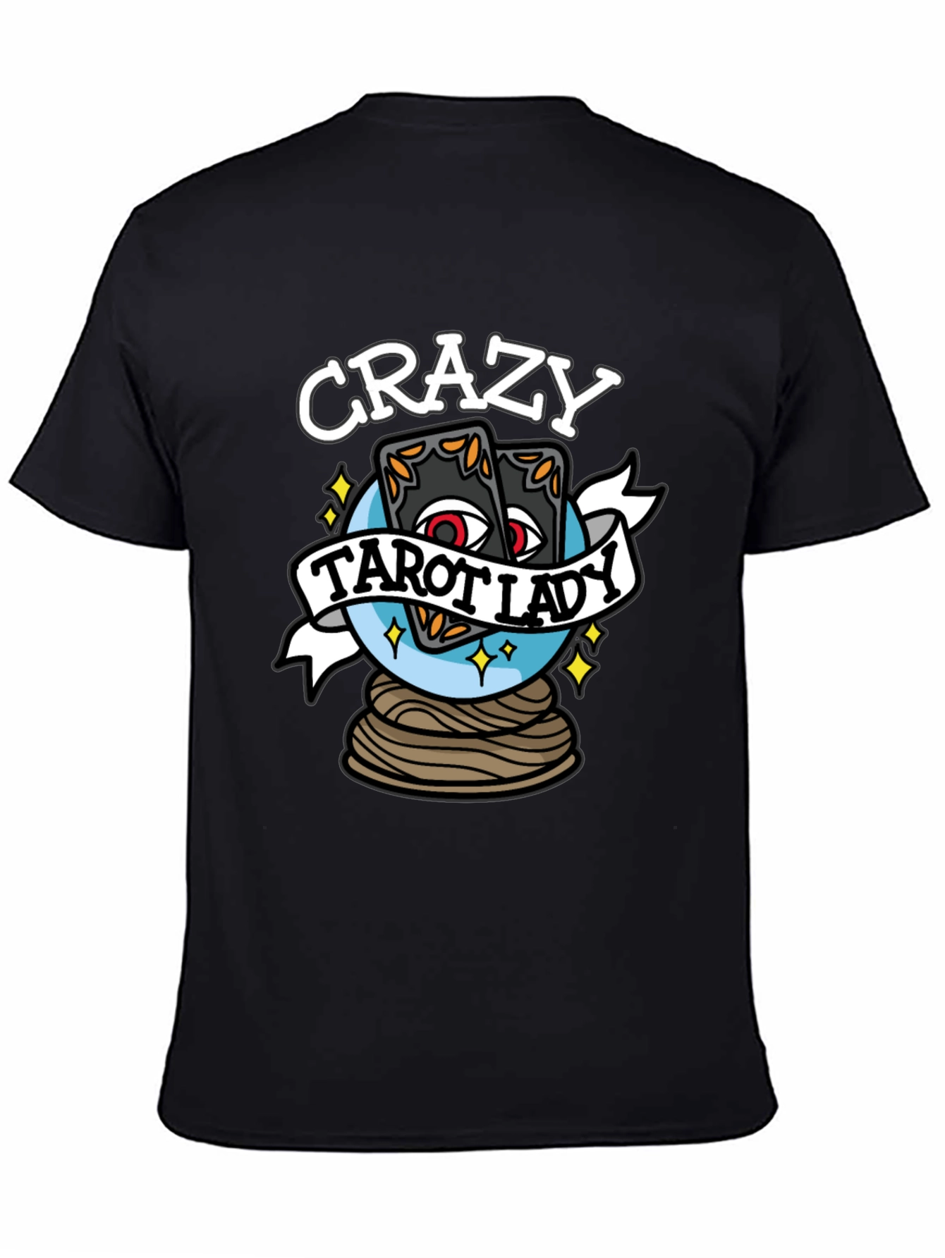 Crazy Tarot Lady Graphic T-Shirt - Unique Design