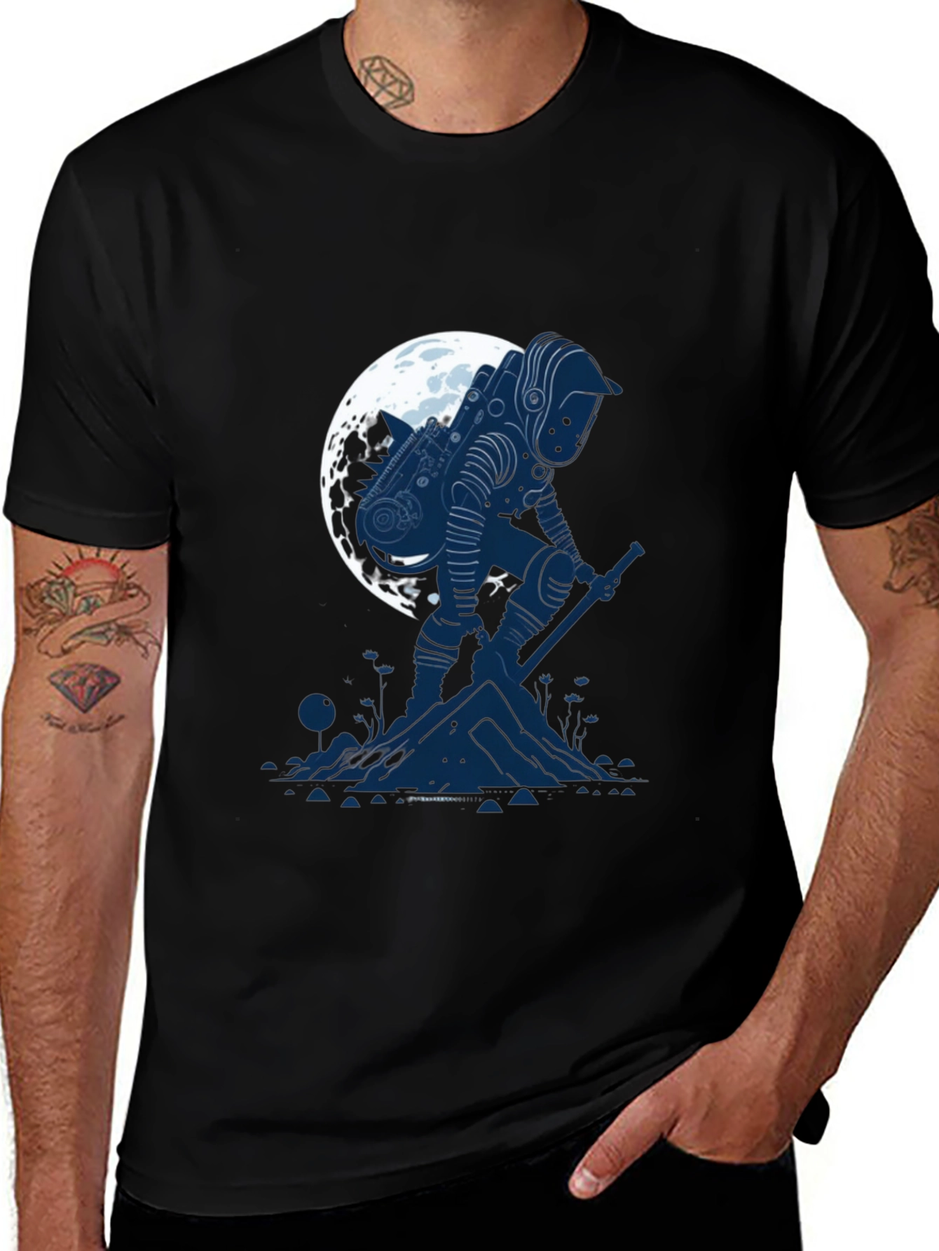Astronaut Moon T-Shirt - Sci-Fi Graphic Tee