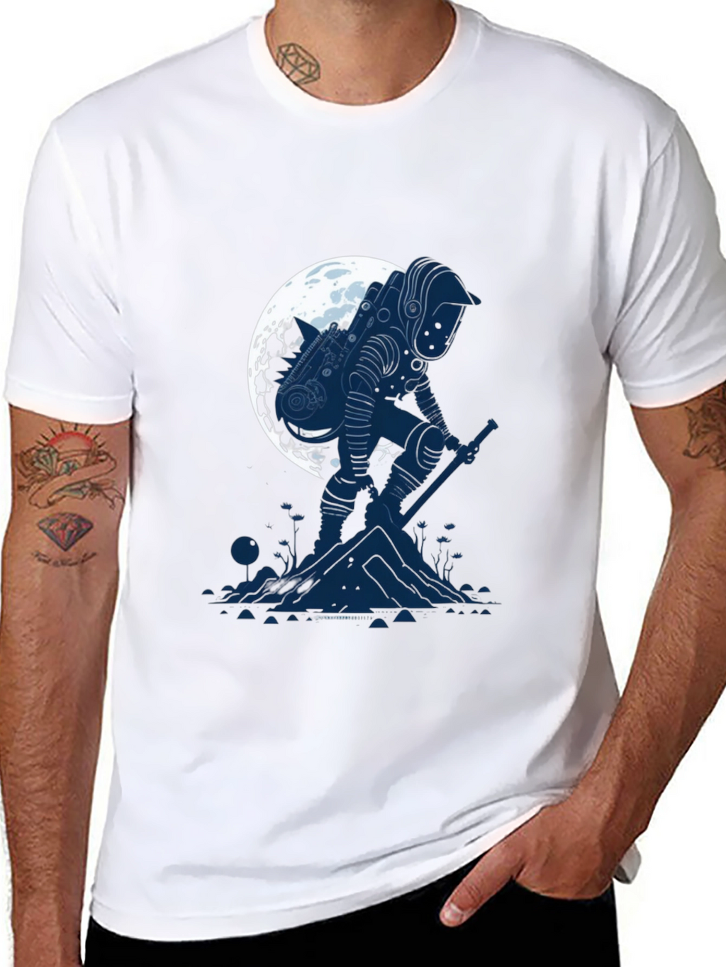 Astronaut Moon T-Shirt - Sci-Fi Graphic Tee