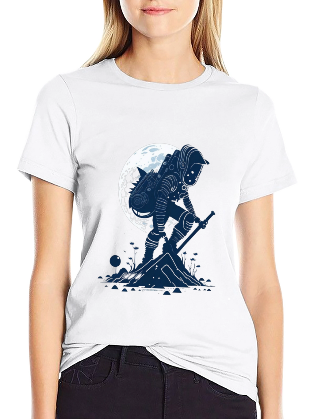 Astronaut Moon T-Shirt - Sci-Fi Graphic Tee