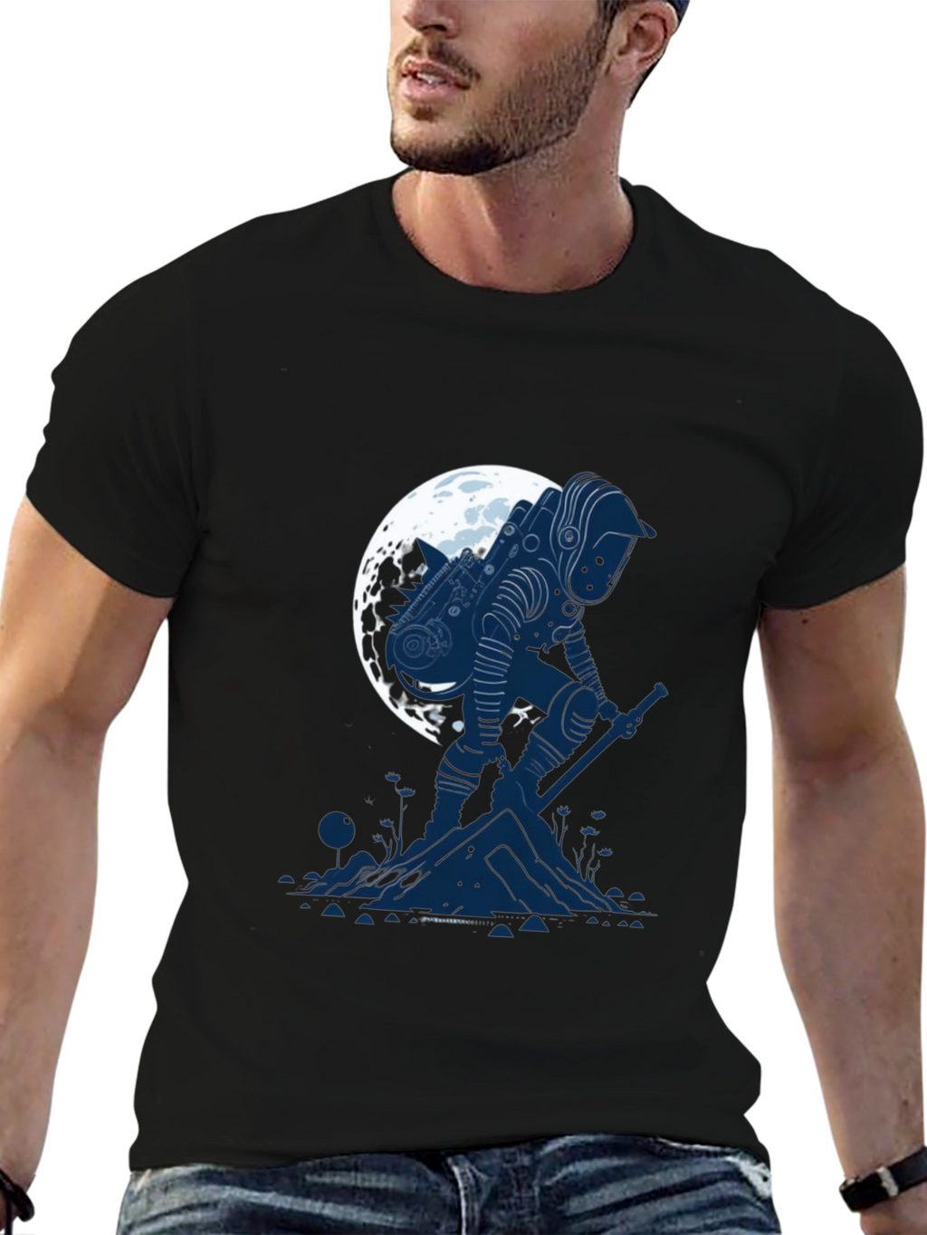 Astronaut Moon T-Shirt - Sci-Fi Graphic Tee