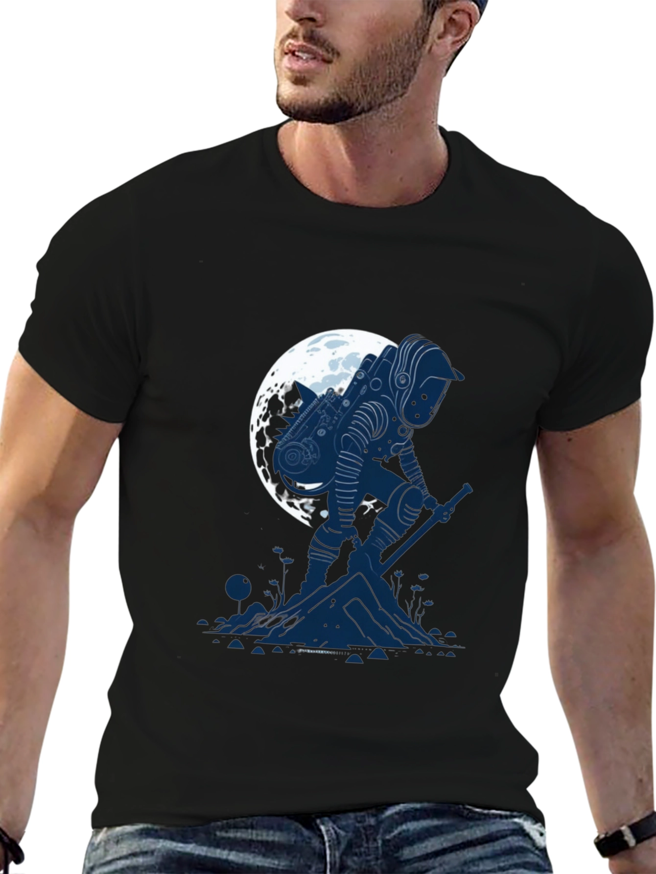 Astronaut Moon T-Shirt - Sci-Fi Graphic Tee