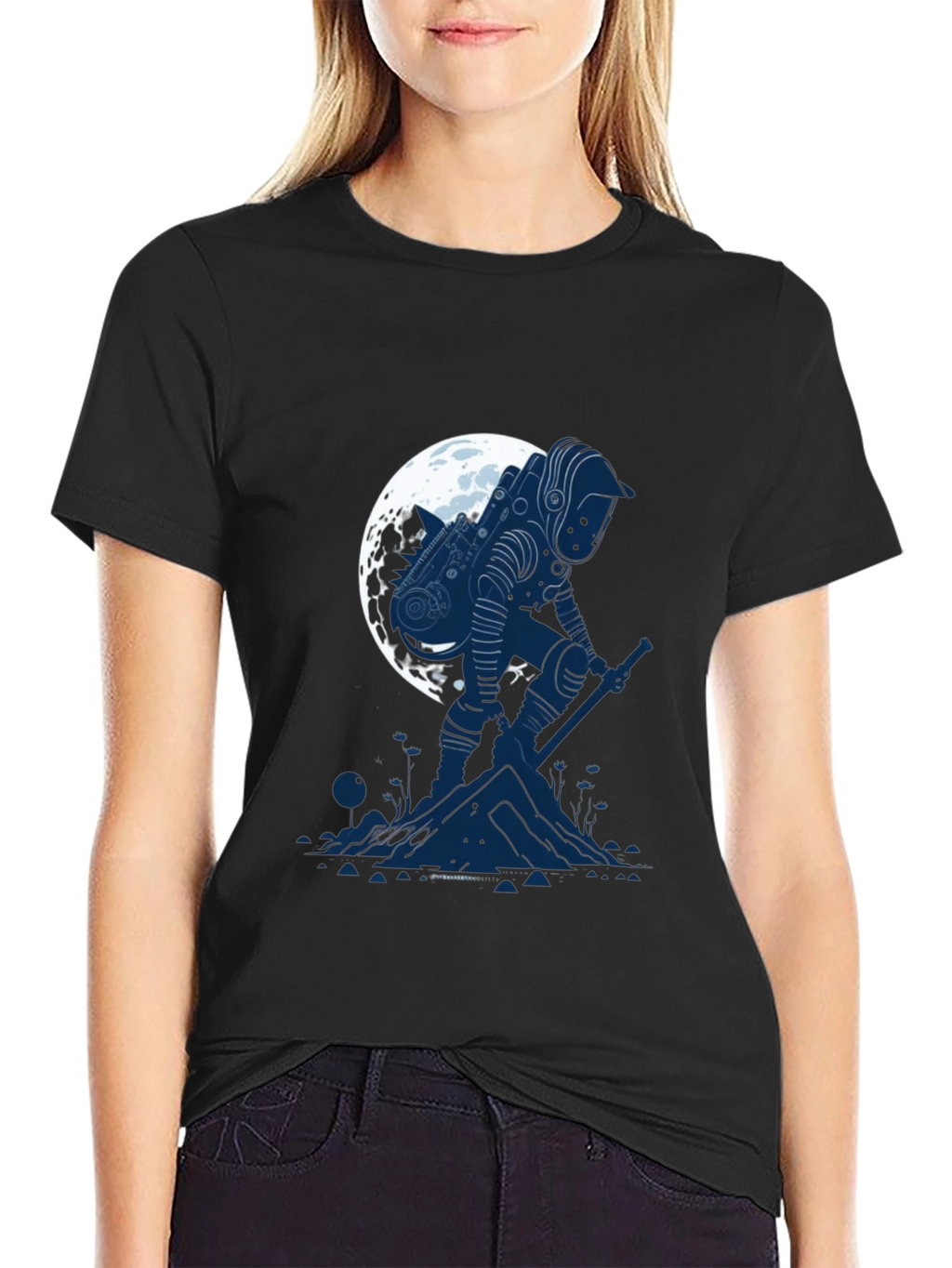 Astronaut Moon T-Shirt - Sci-Fi Graphic Tee