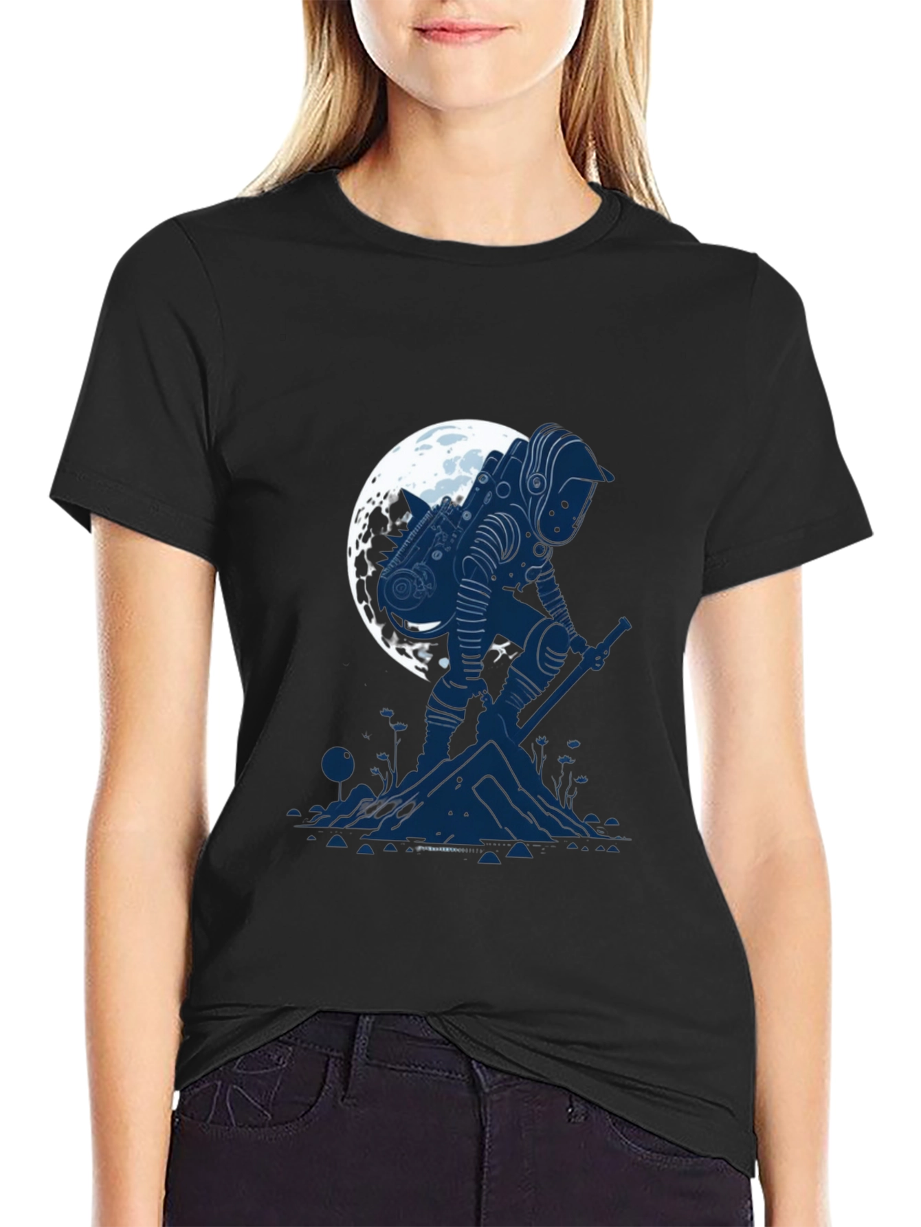 Astronaut Moon T-Shirt - Sci-Fi Graphic Tee