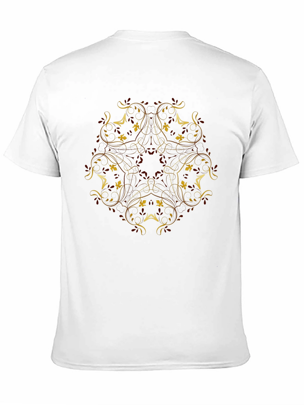 Elegant Floral Print Black T-Shirt