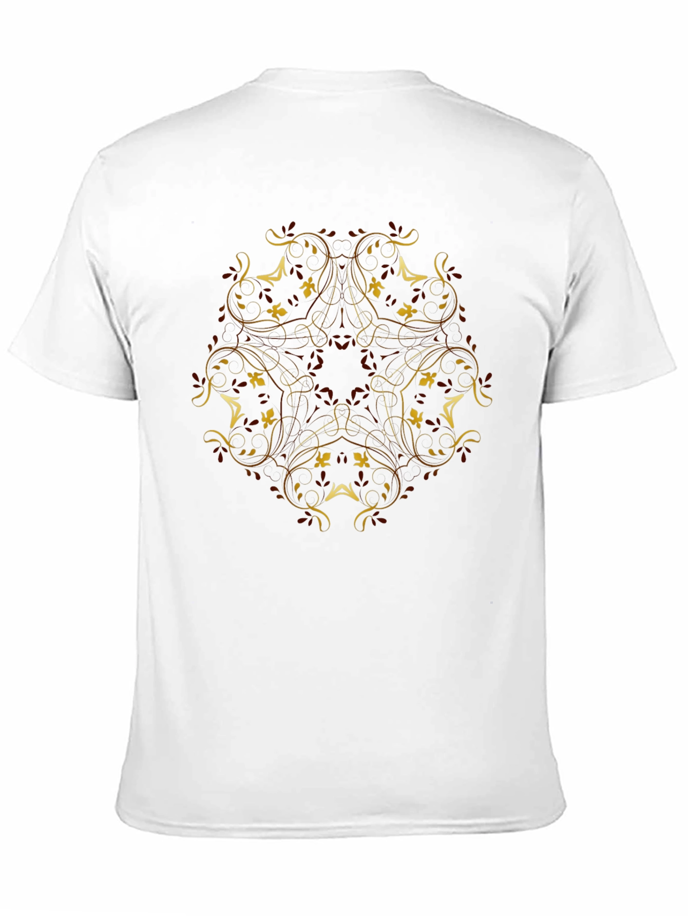 Elegant Floral Print Black T-Shirt