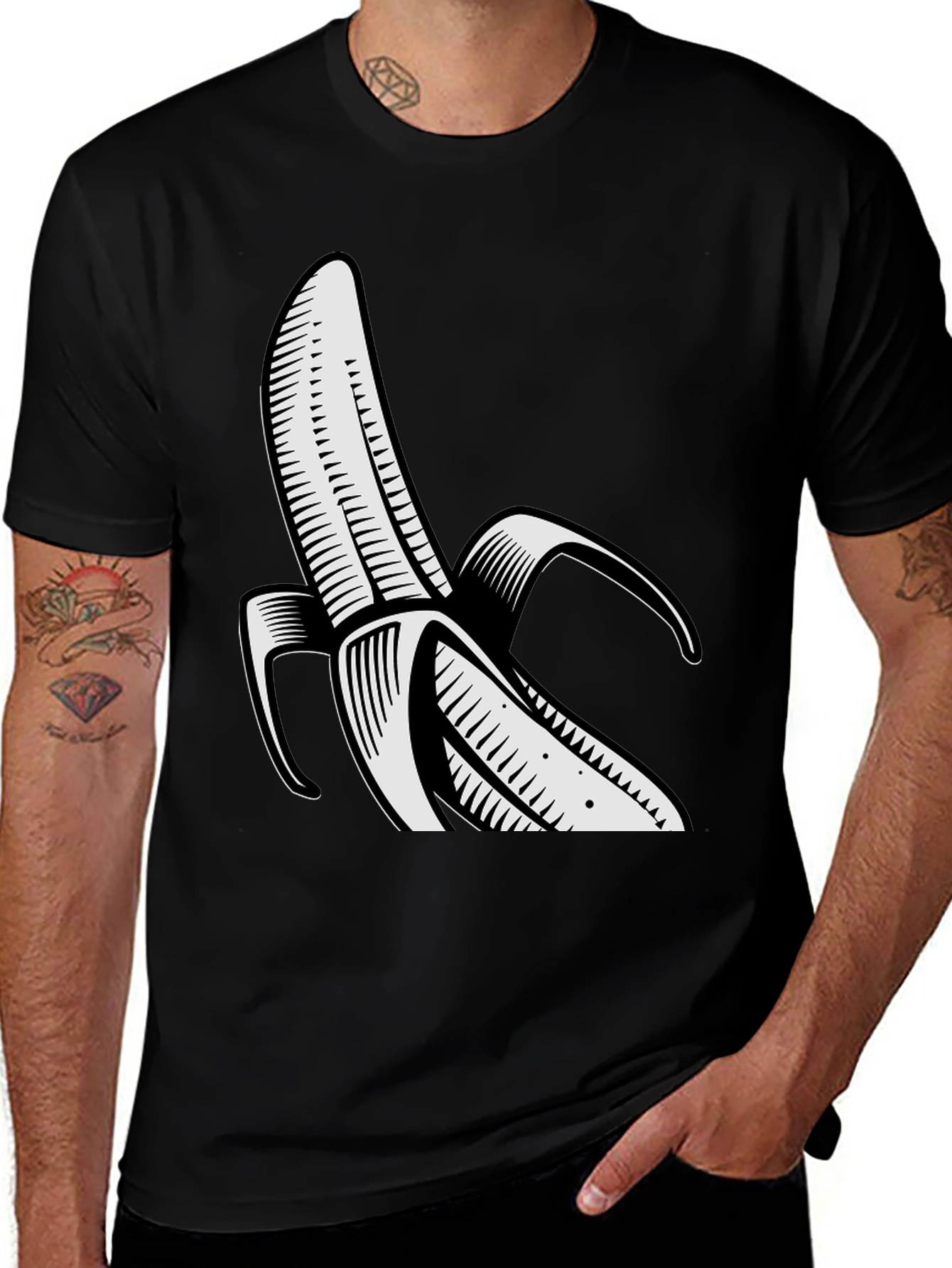 Banana Graphic Black T-Shirt - Unisex Cool Design