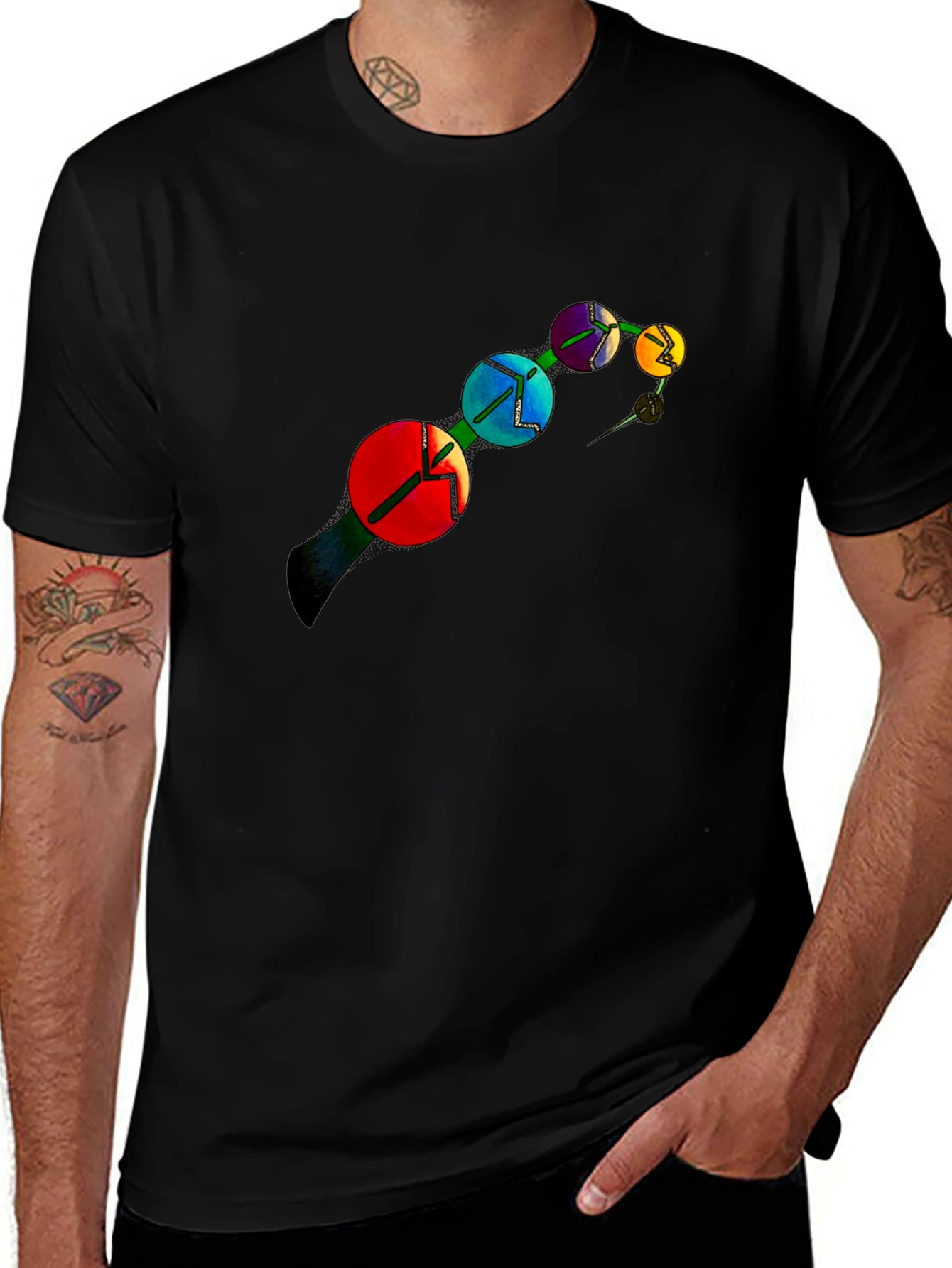 Abstract Color Wheel Graphic T-Shirt
