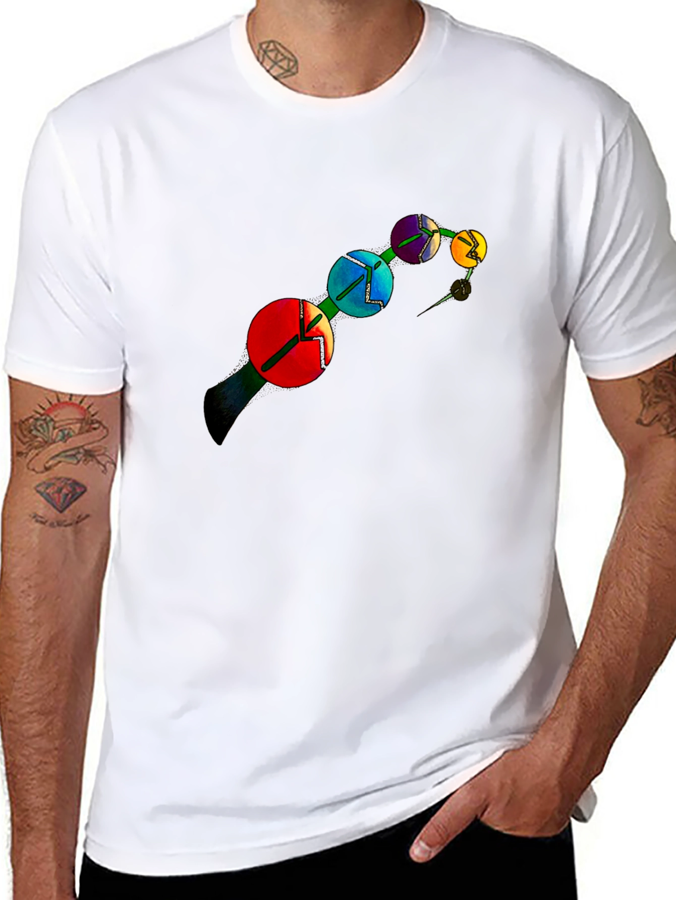 Abstract Color Wheel Graphic T-Shirt