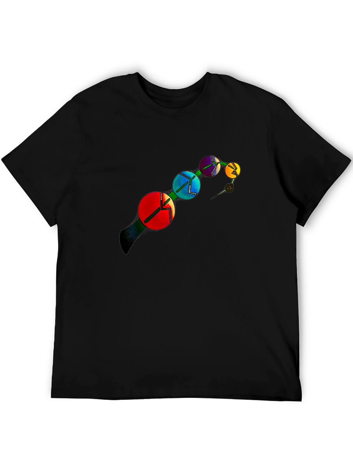 Abstract Color Wheel Graphic T-Shirt