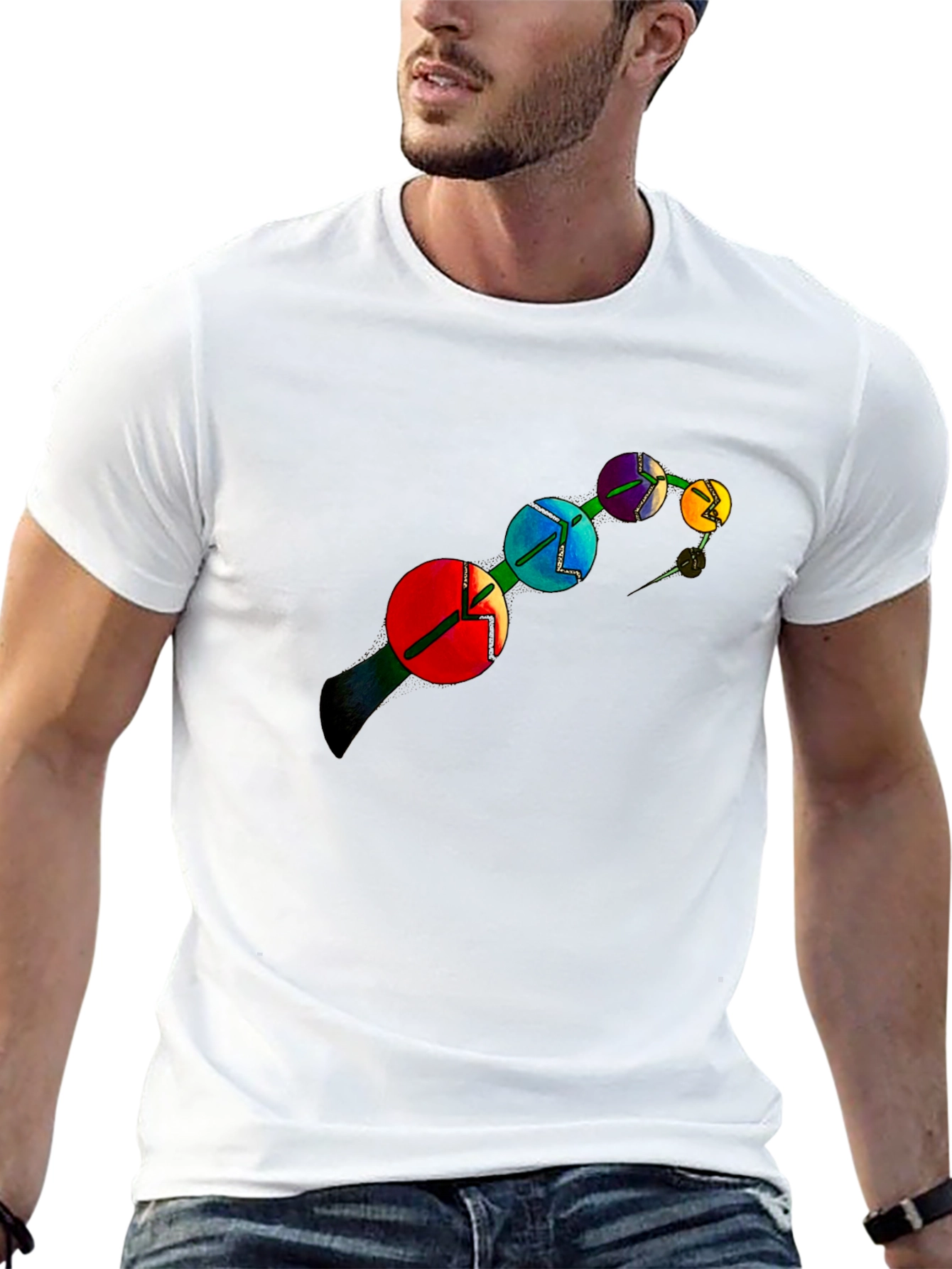 Abstract Color Wheel Graphic T-Shirt