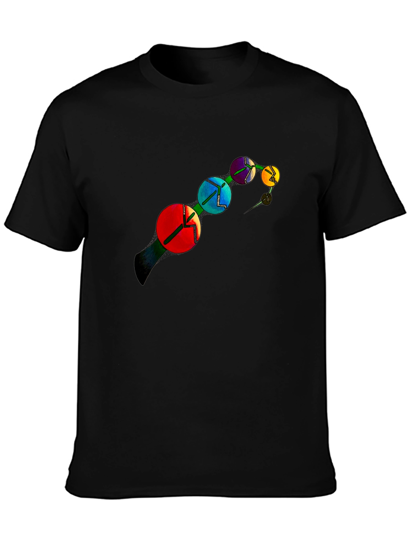 Abstract Color Wheel Graphic T-Shirt