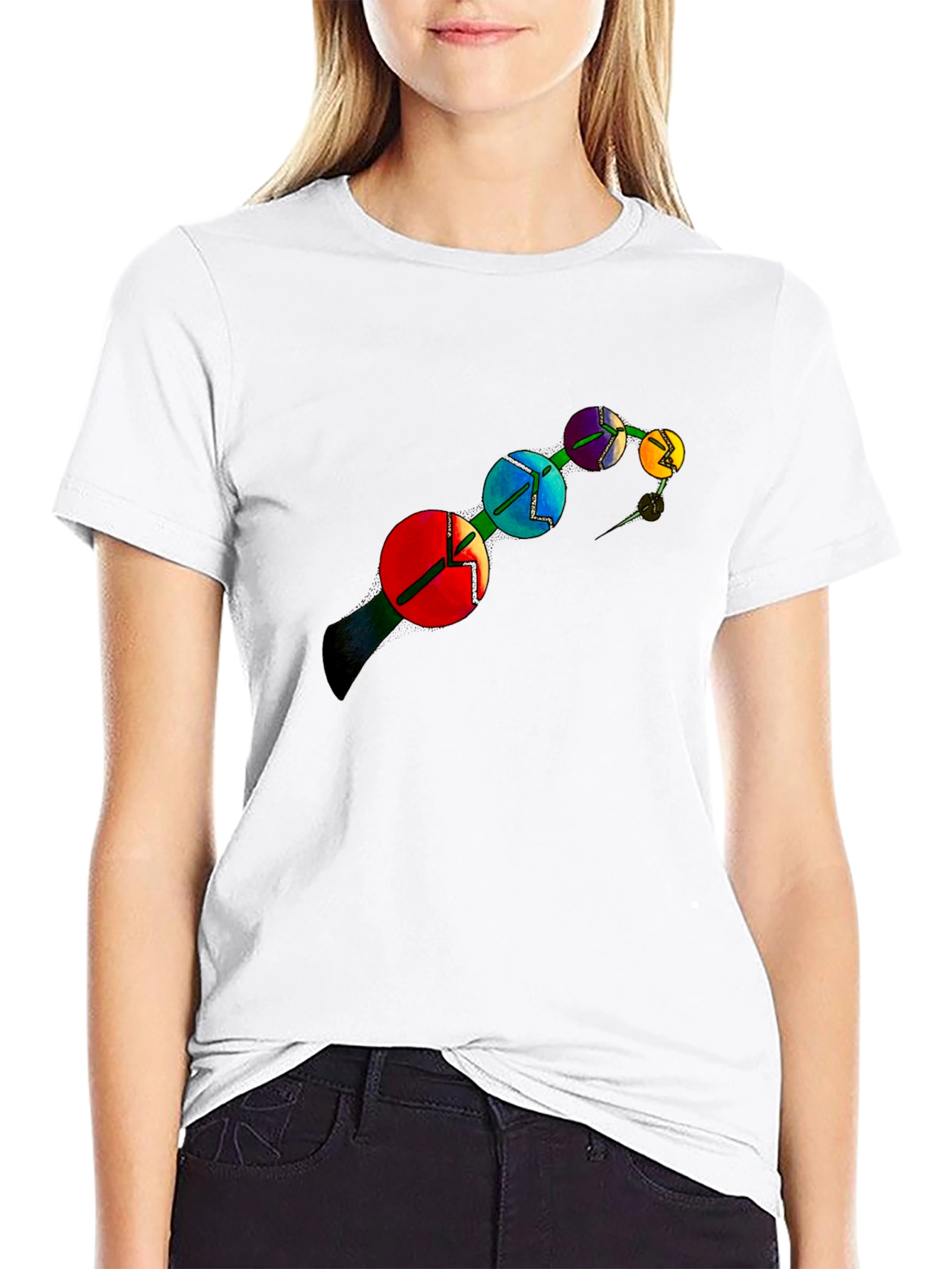 Abstract Color Wheel Graphic T-Shirt