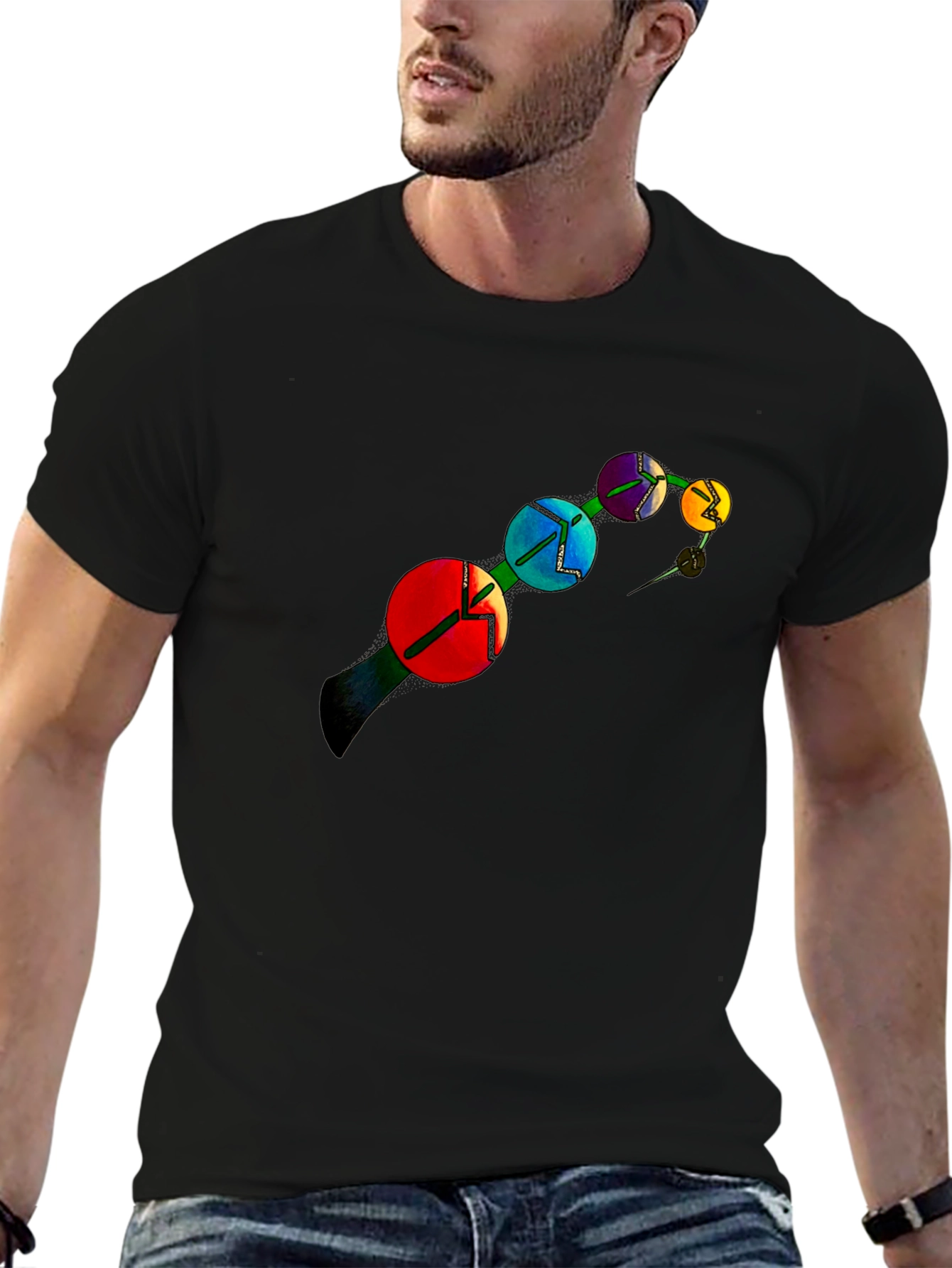 Abstract Color Wheel Graphic T-Shirt