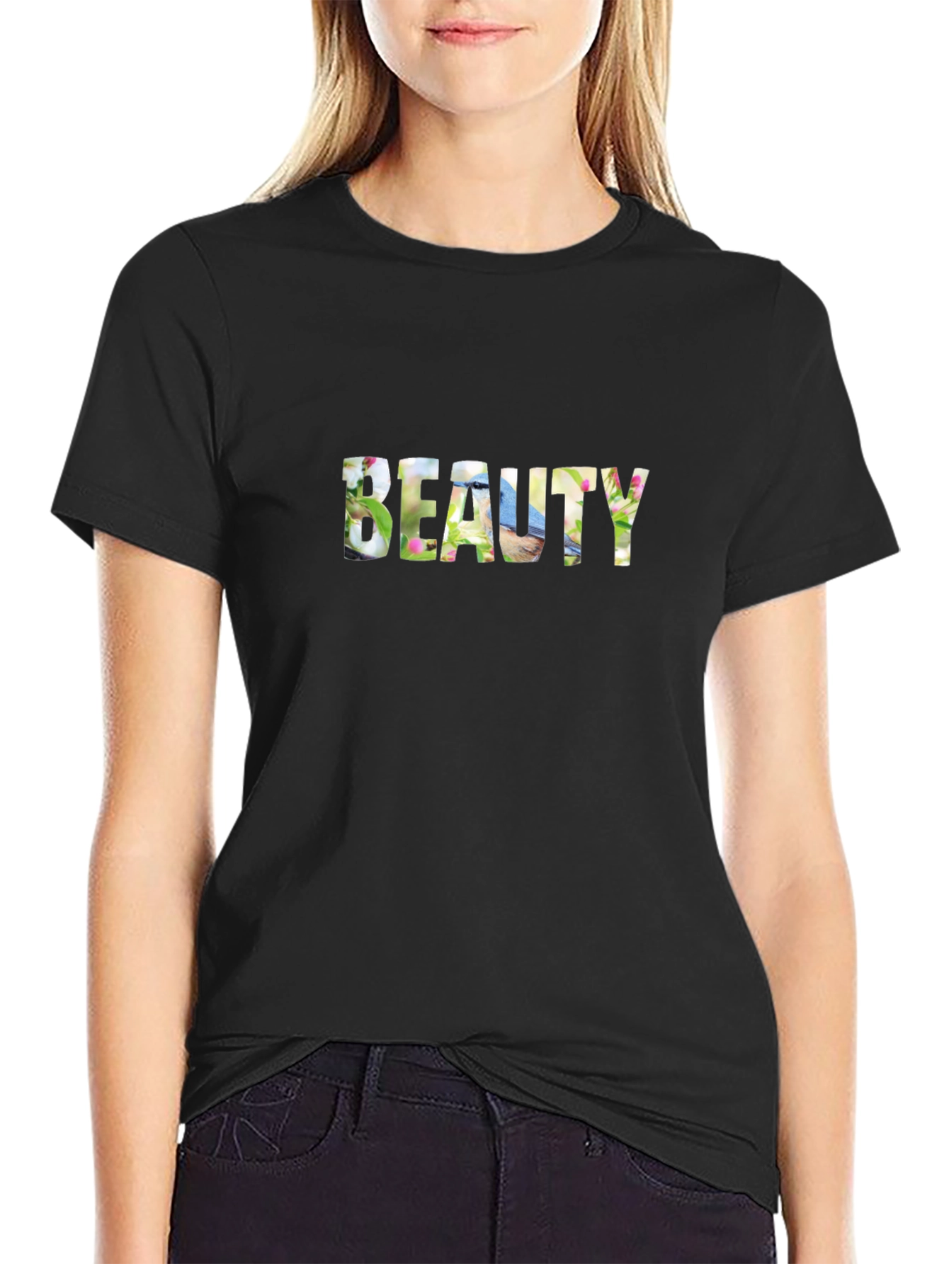 Beauty Graphic T-Shirt - Stylish Floral Design