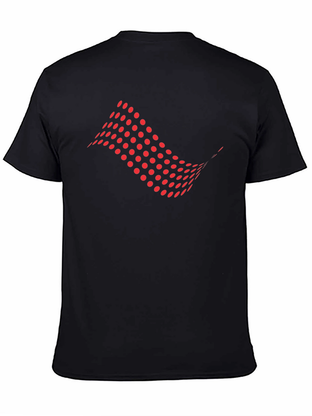 Abstract Red Dots Graphic Black T-Shirt