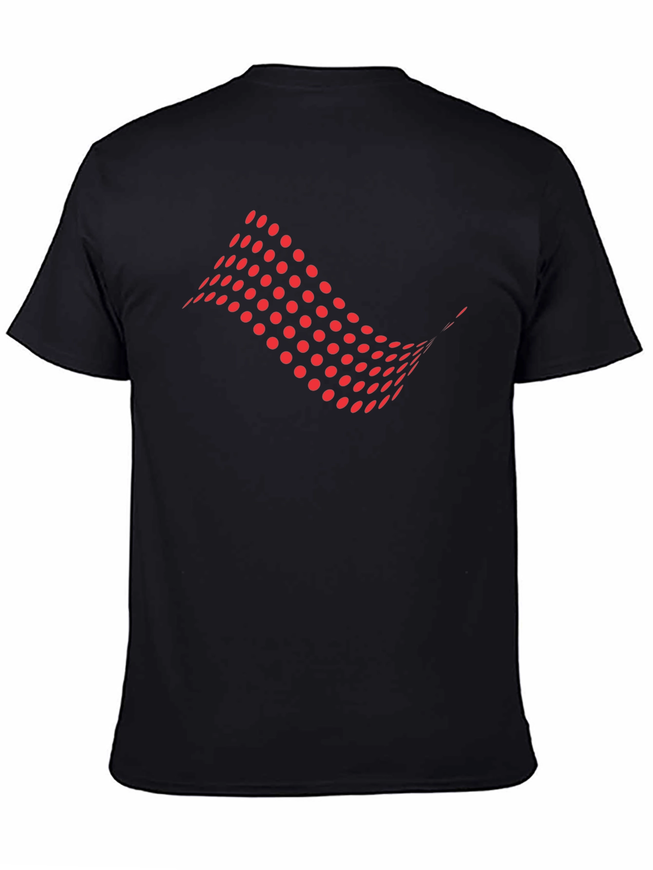 Abstract Red Dots Graphic Black T-Shirt