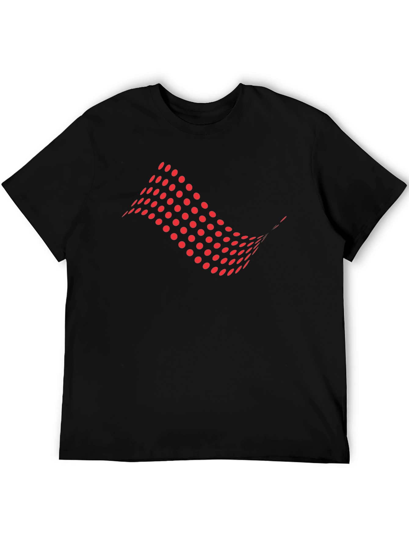 Abstract Red Dots Graphic Black T-Shirt