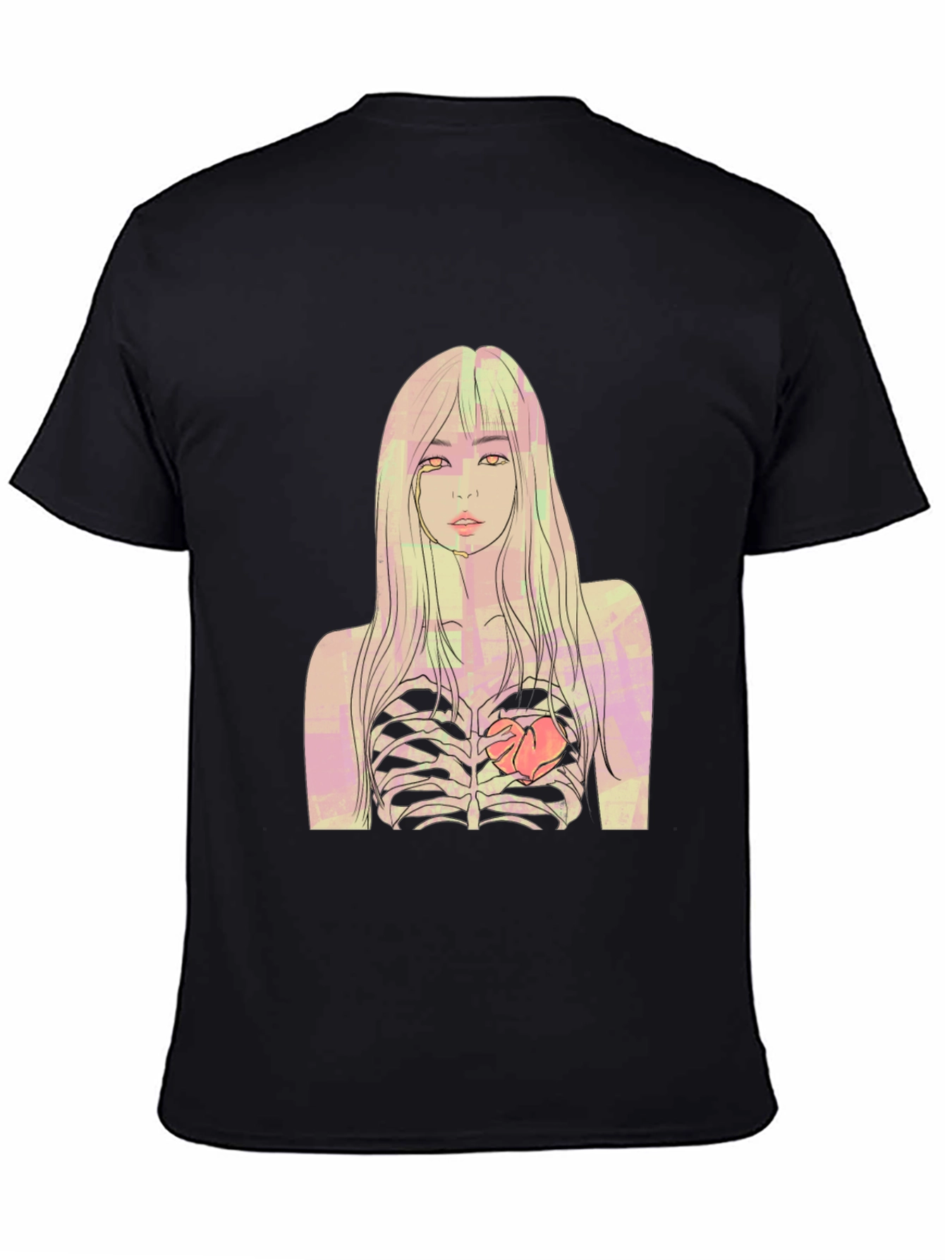 Edgy Ribcage Graphic Tee - Black Unisex T-Shirt