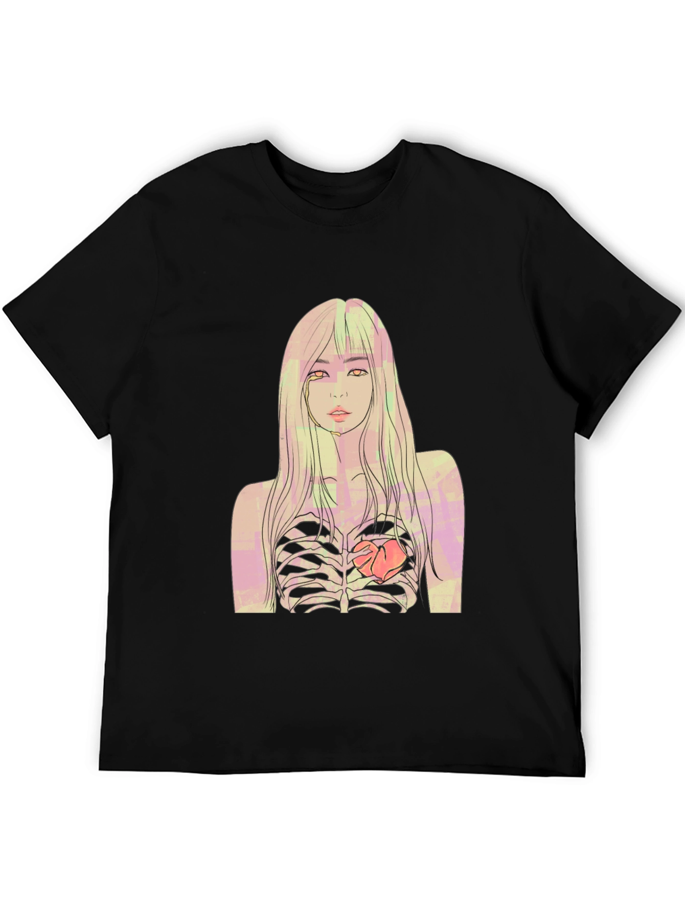 Edgy Ribcage Graphic Tee - Black Unisex T-Shirt