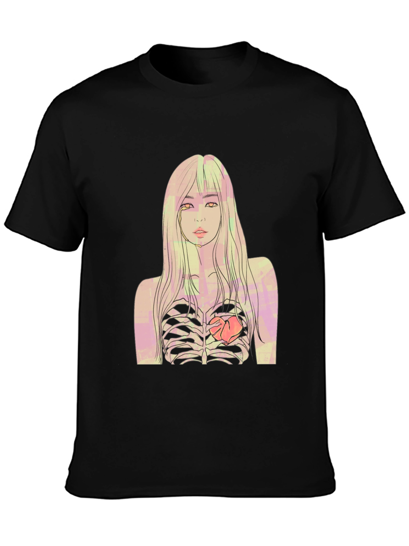 Edgy Ribcage Graphic Tee - Black Unisex T-Shirt