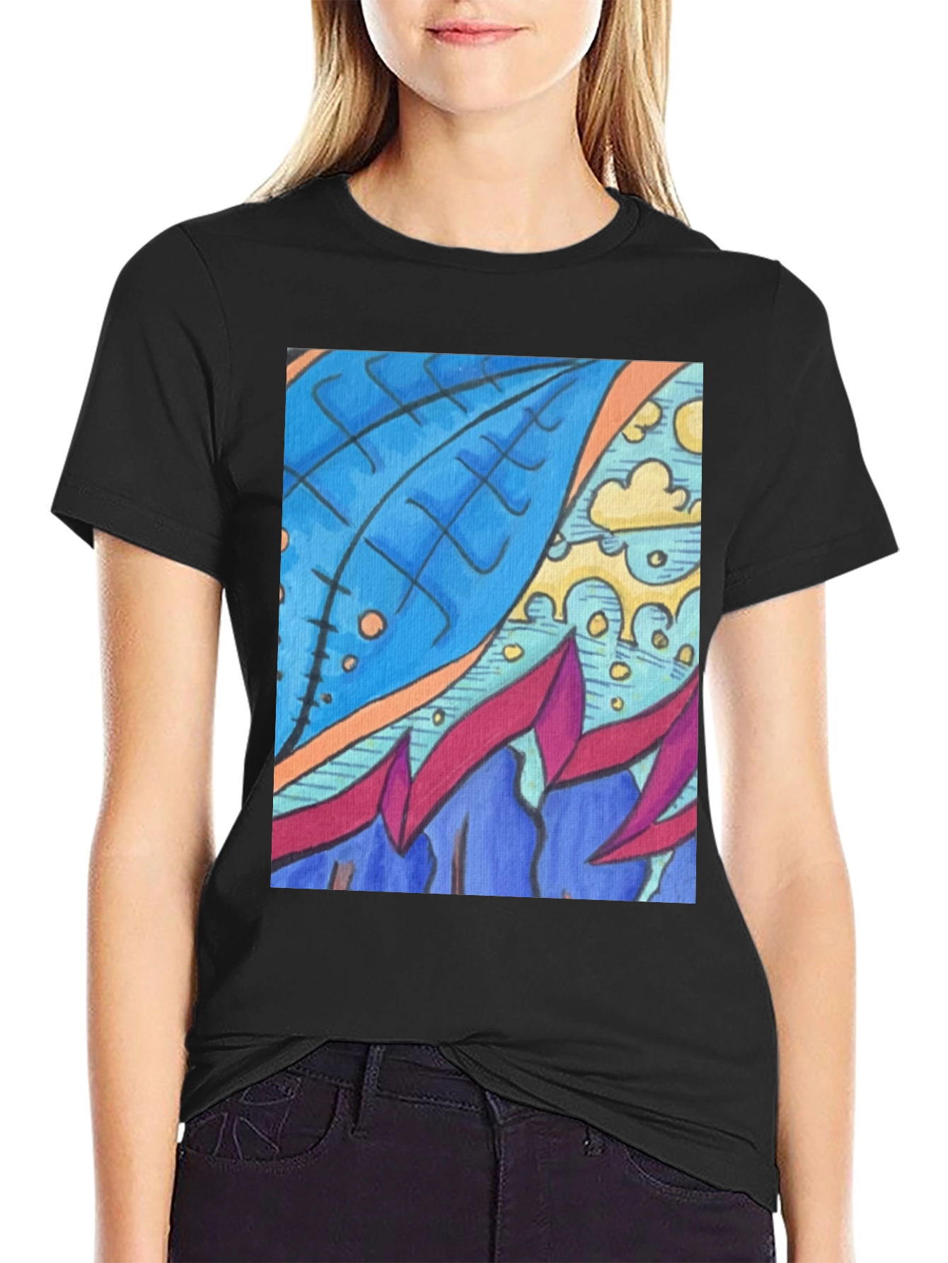 Abstract Art Graphic Tee - Modern Casual Wear
