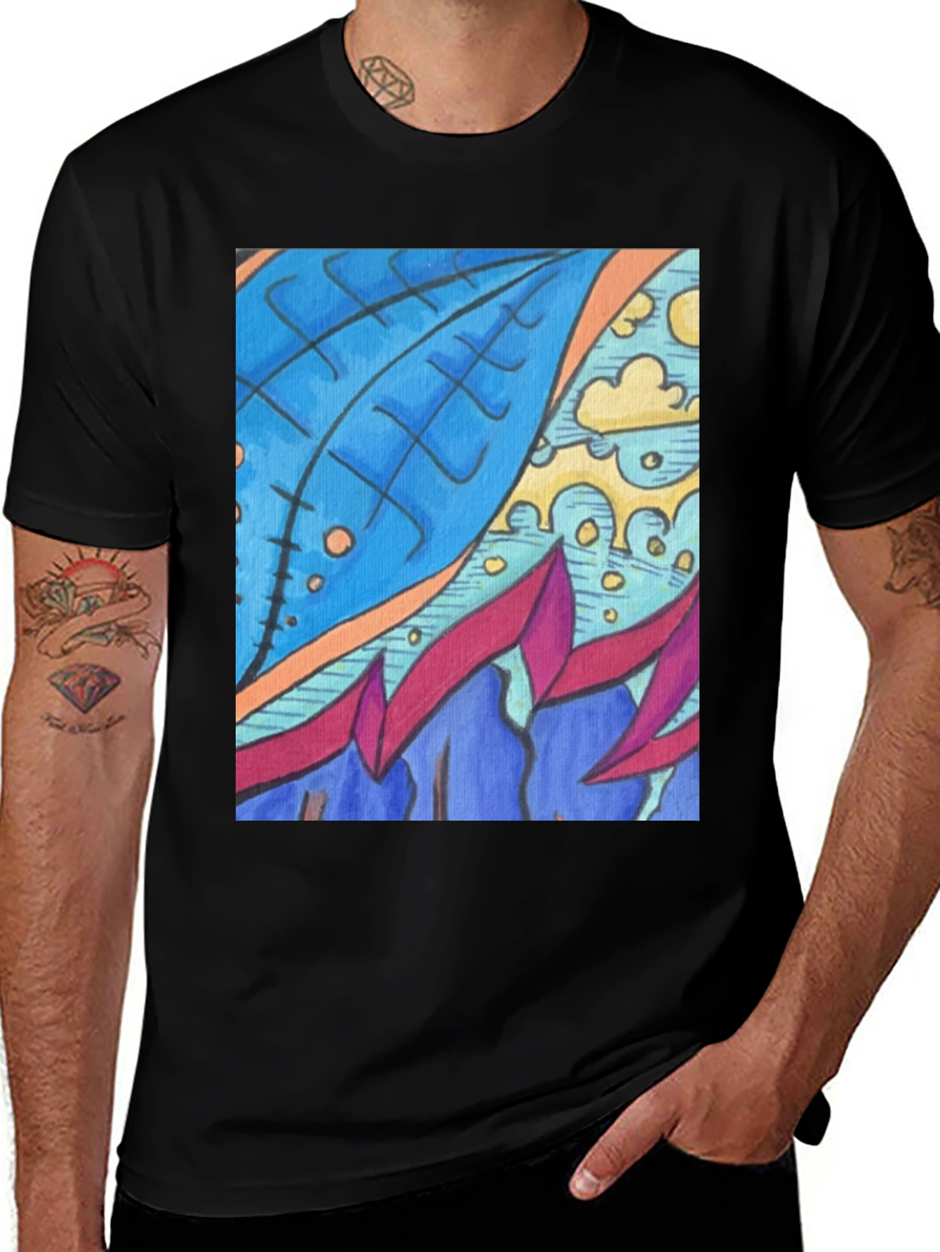 Abstract Art Graphic Tee - Modern Casual Wear