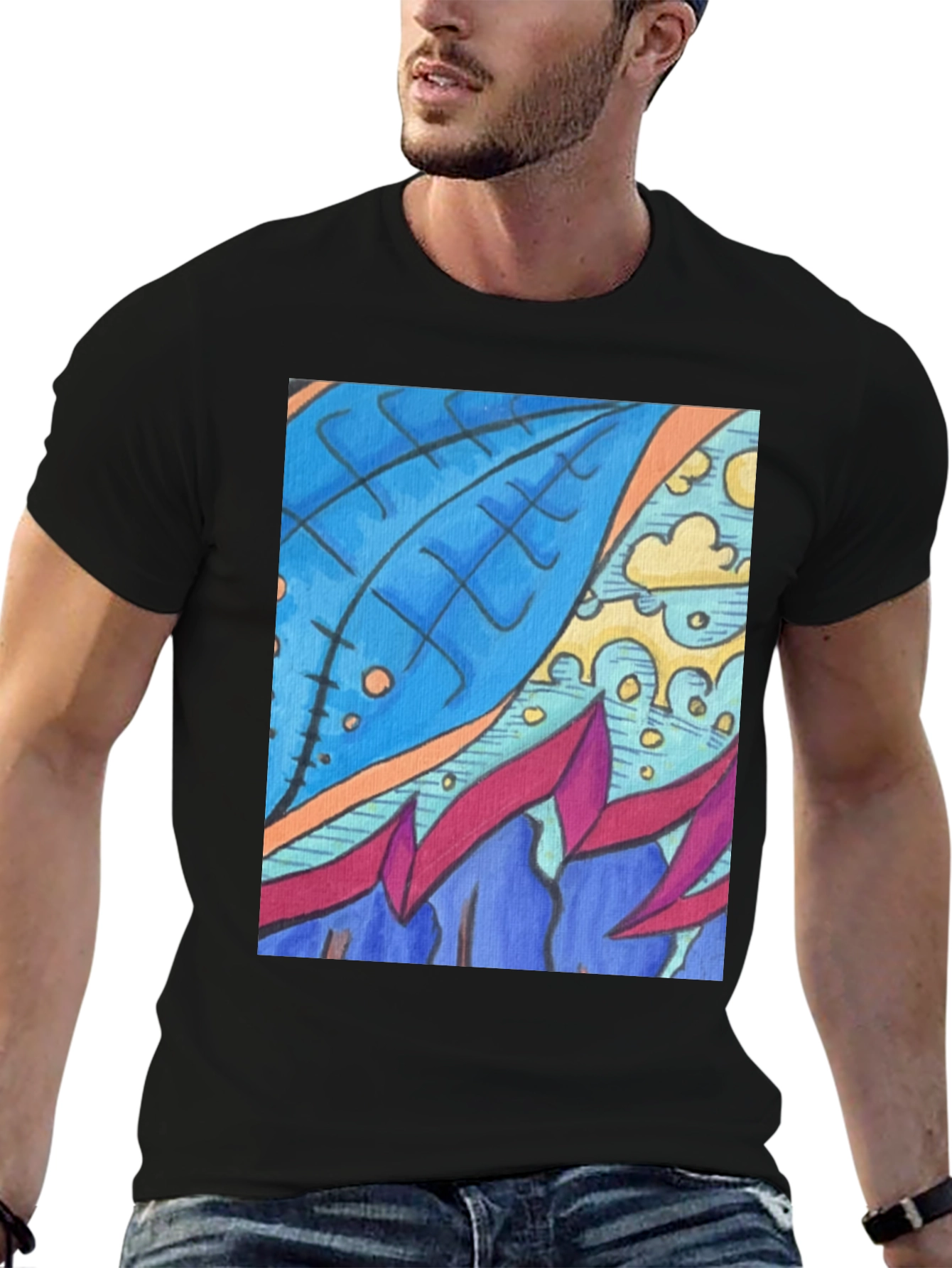 Abstract Art Graphic Tee - Modern Casual Wear