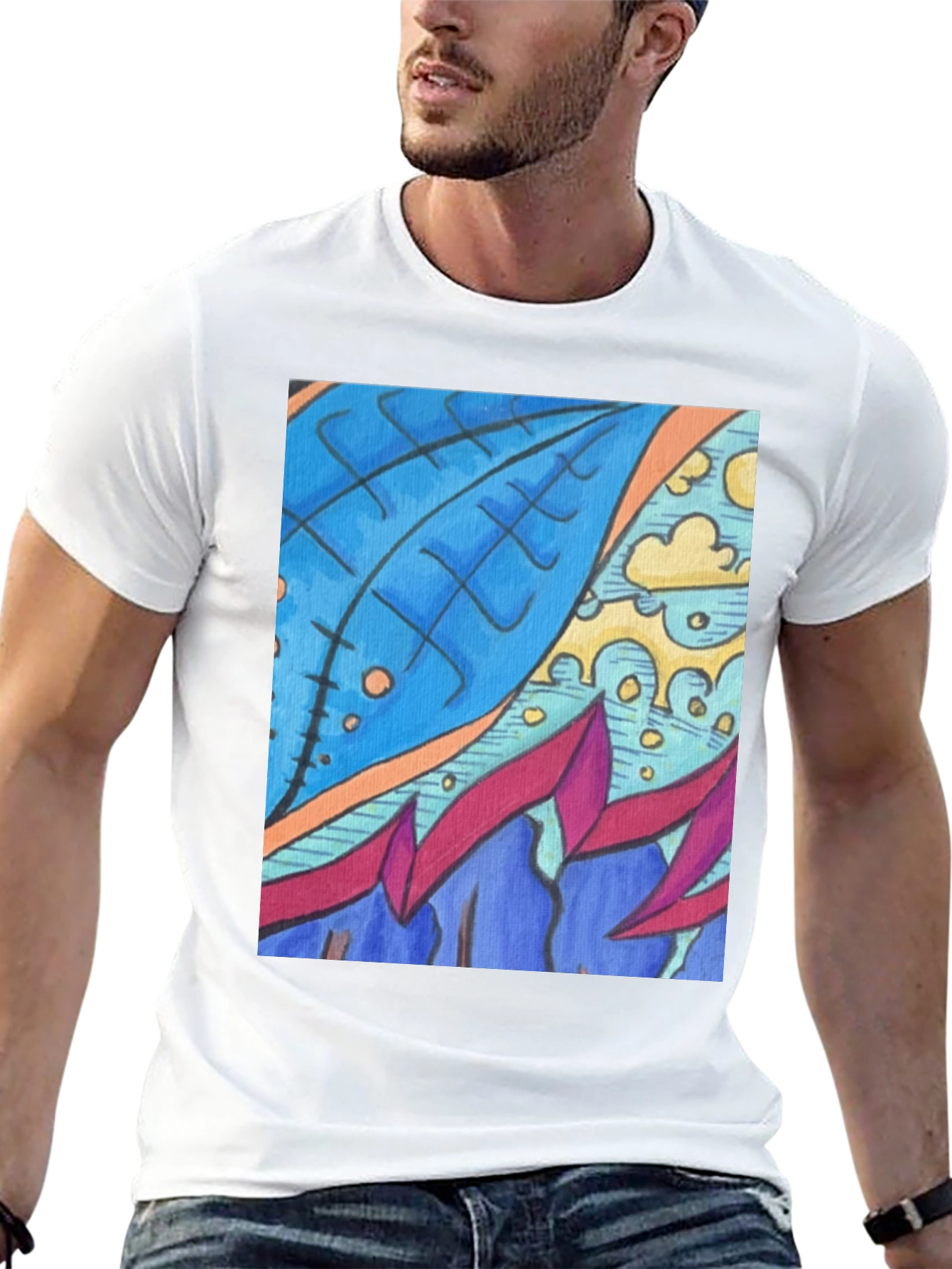 Abstract Art Graphic Tee - Modern Casual Wear