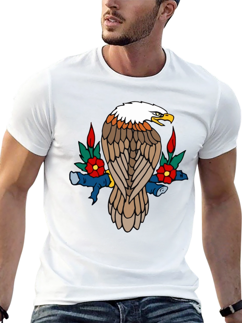 Eagle Graphic Tee - Black Cotton Blend