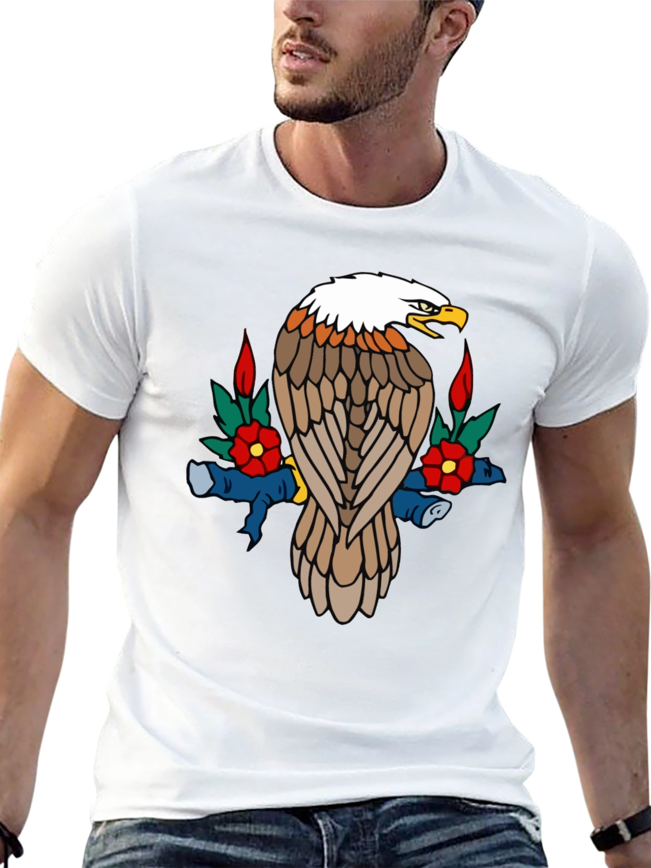 Eagle Graphic Tee - Black Cotton Blend